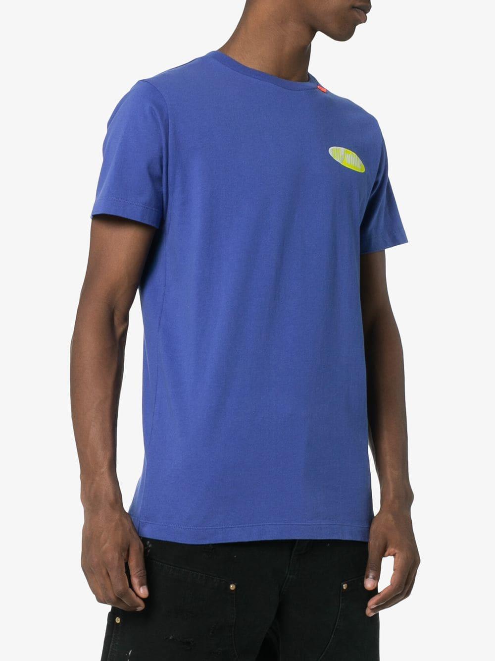Off-White c/o Virgil Abloh Logo Printed T-shirt in Blue for Men - Lyst