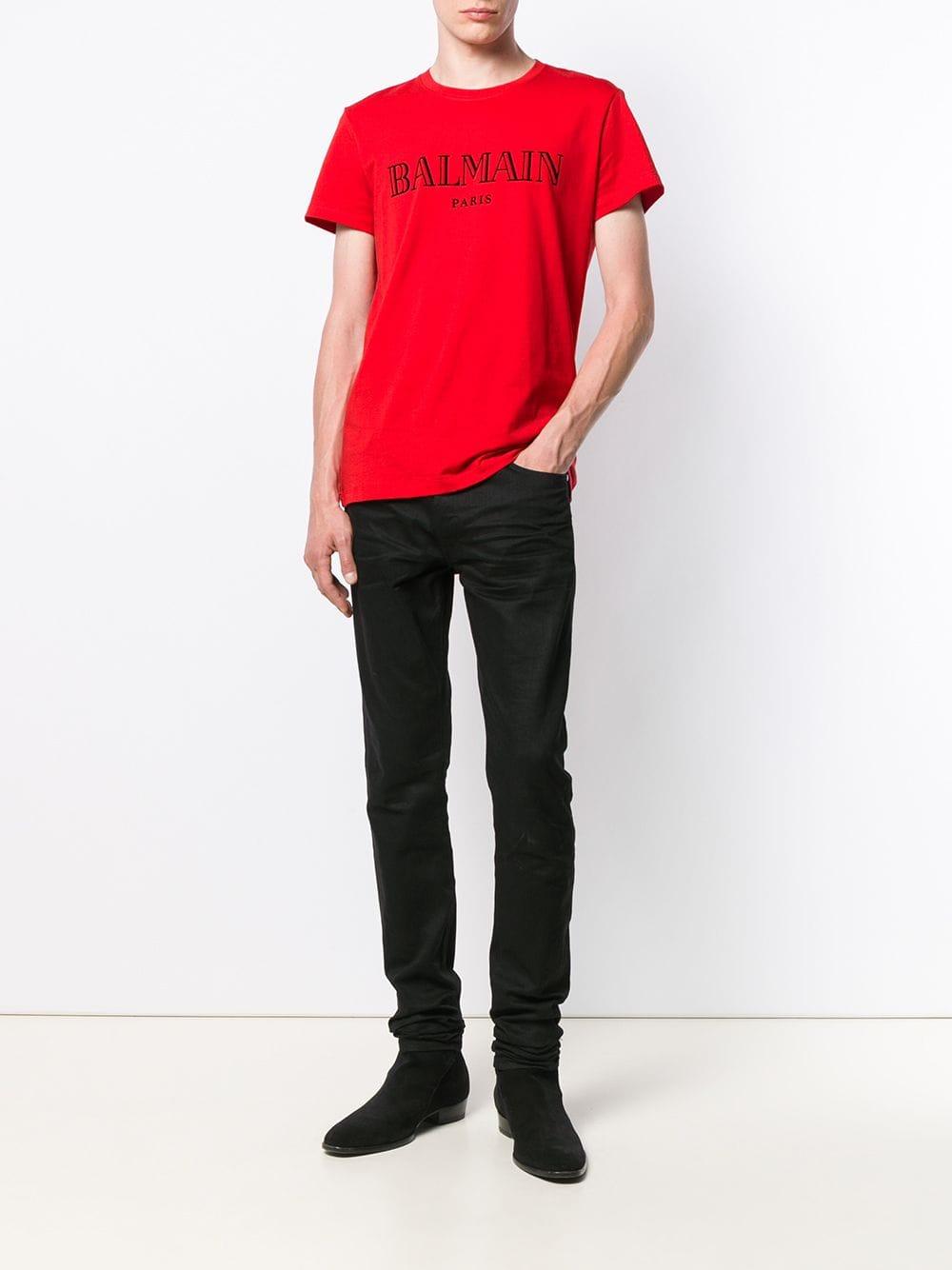 balmain red tshirt