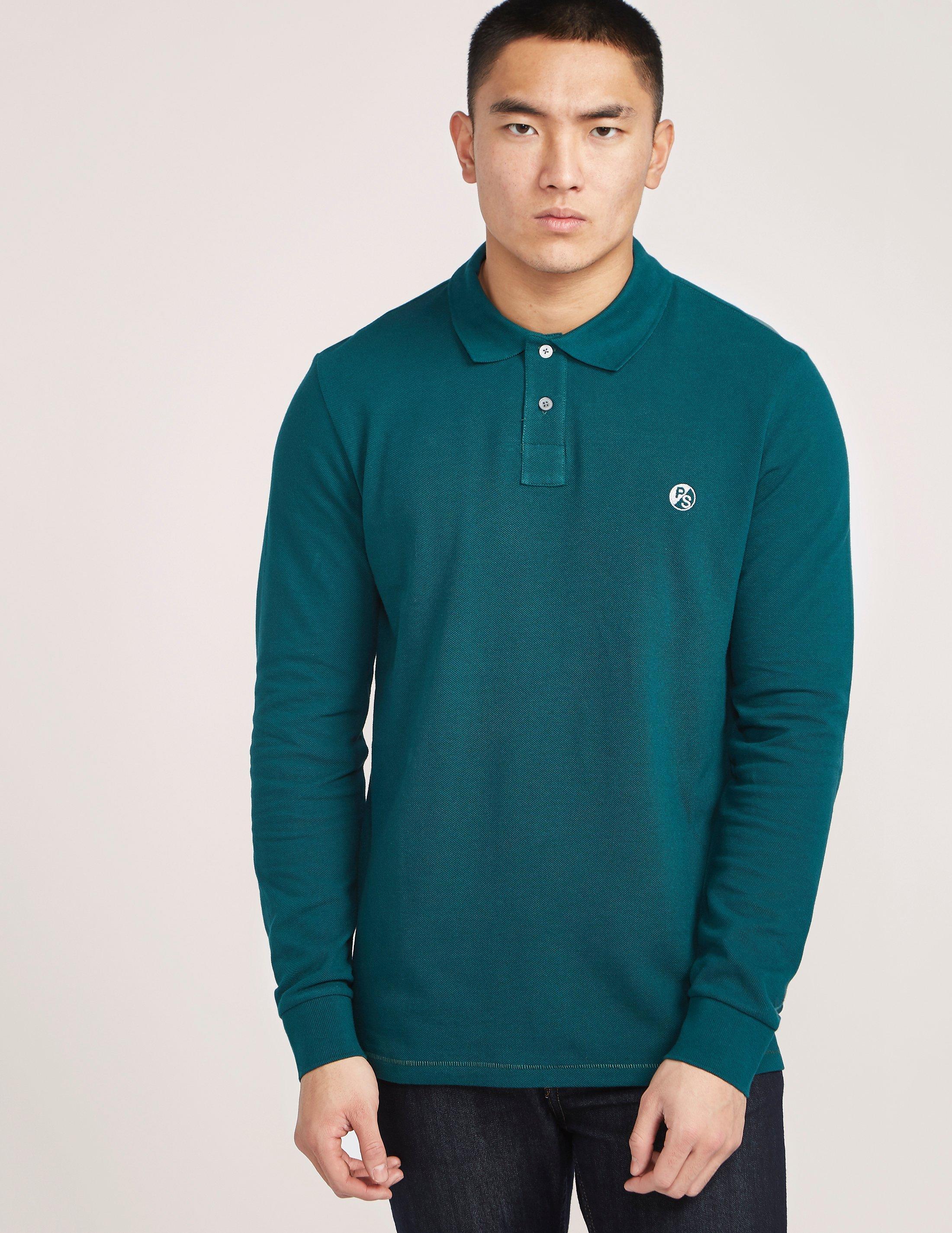 Lyst - Paul Smith Long Sleeve Polo Shirt in Blue for Men