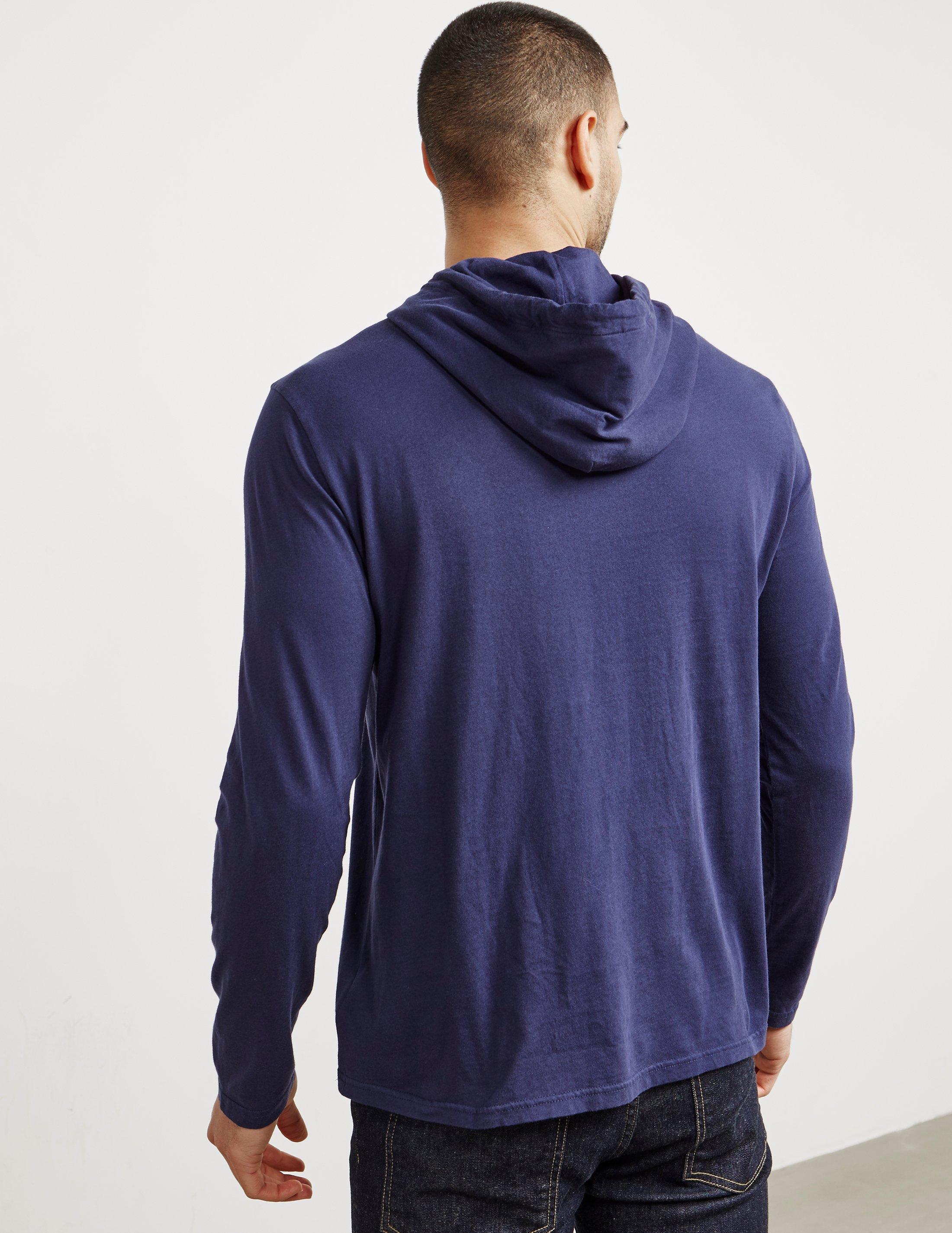 Polo Ralph Lauren Hooded Long Sleeve T-shirt Navy Blue in Blue for Men ...
