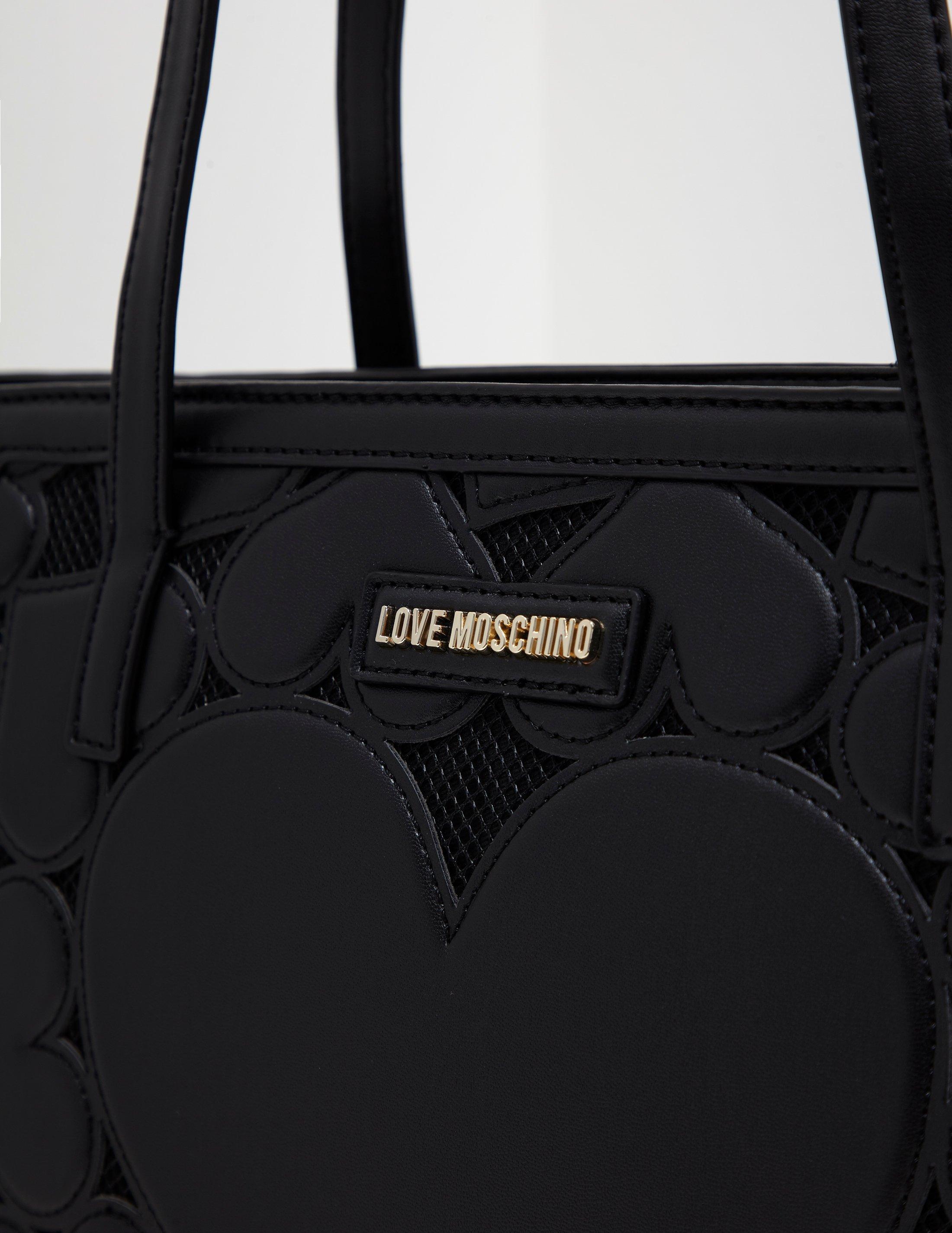 Love Moschino Heart Quilted Shopper Bag Black in Black - Lyst