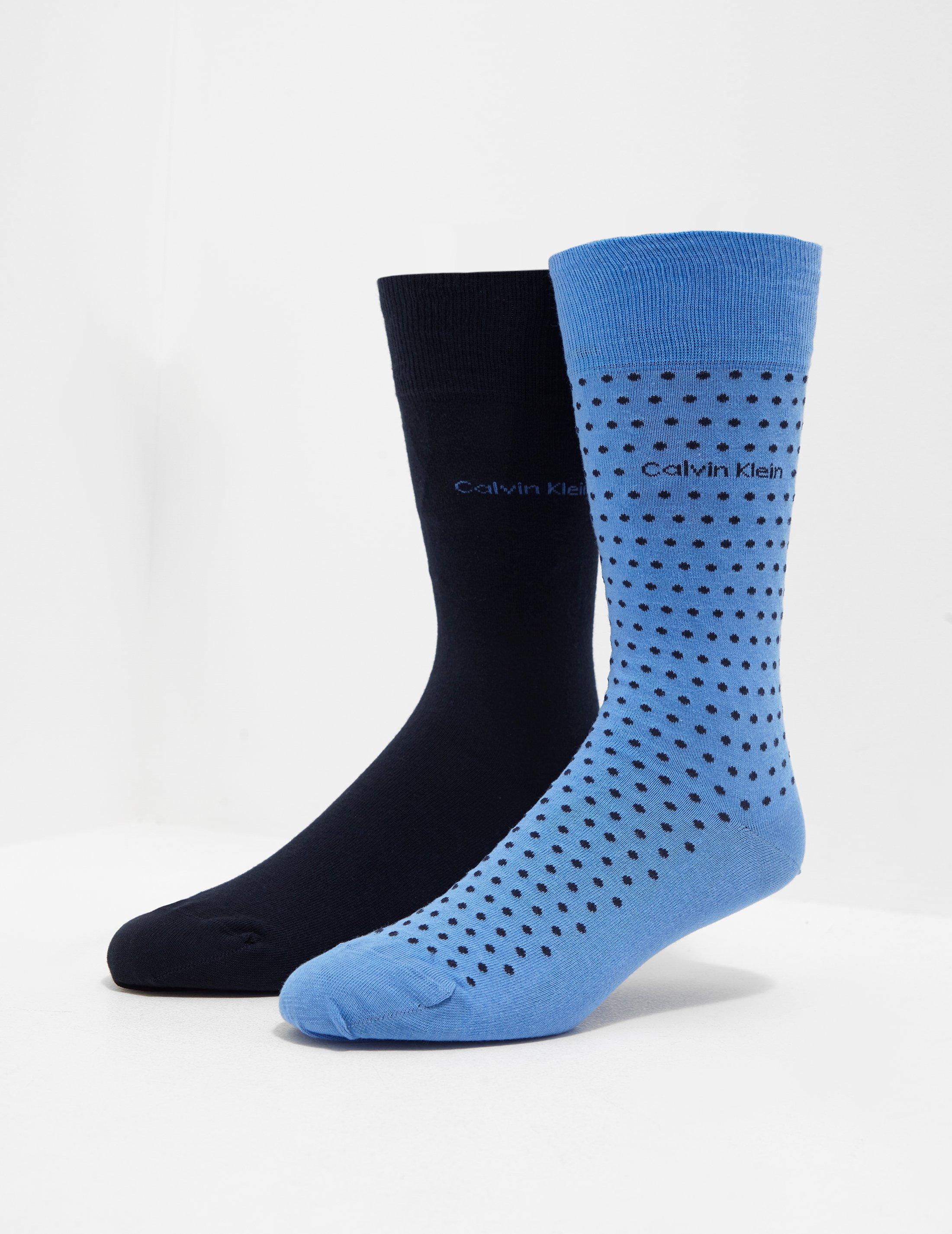 Calvin Klein 2pack Dot Socks Blue in Blue for Men Lyst