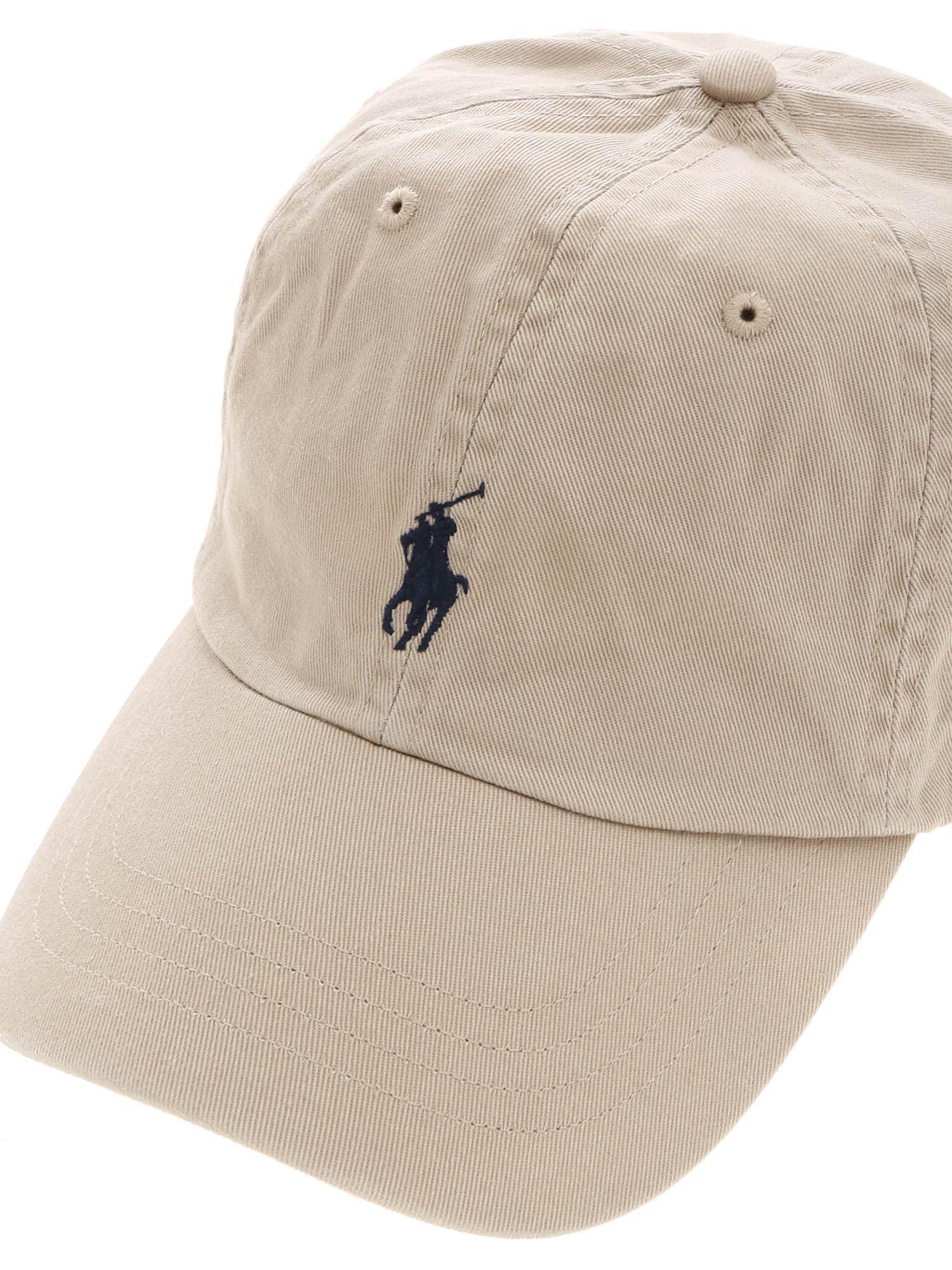 Polo Ralph Lauren Baseball Hat In Beige With Logo in Natural for Men - Lyst