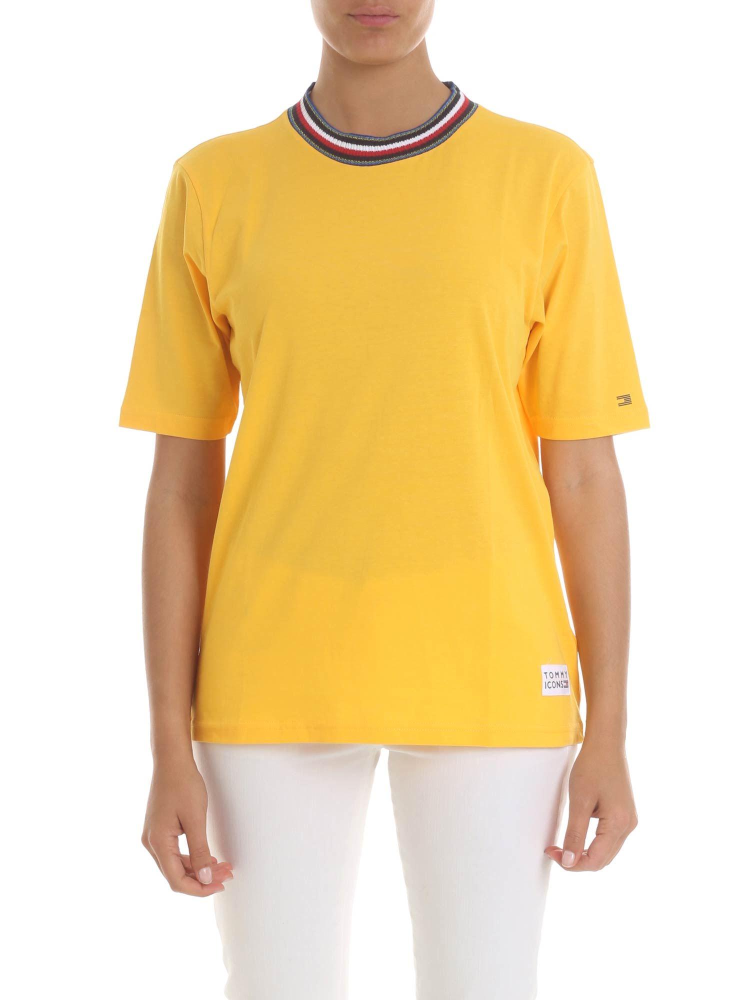 tommy hilfiger yellow t shirt