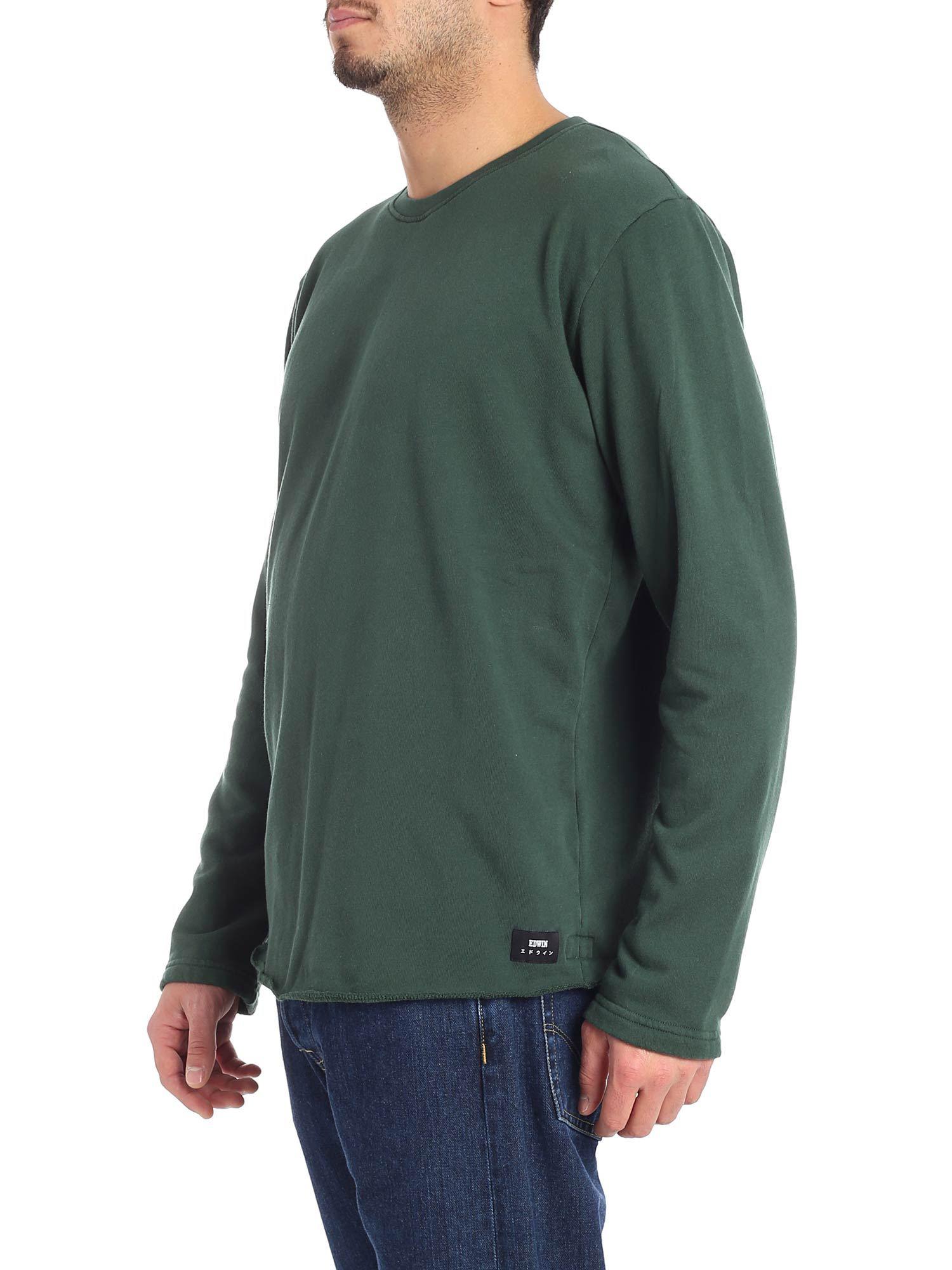 Edwin Dark Green "terry" Crewneck Sweatshirt in Green for Men Lyst
