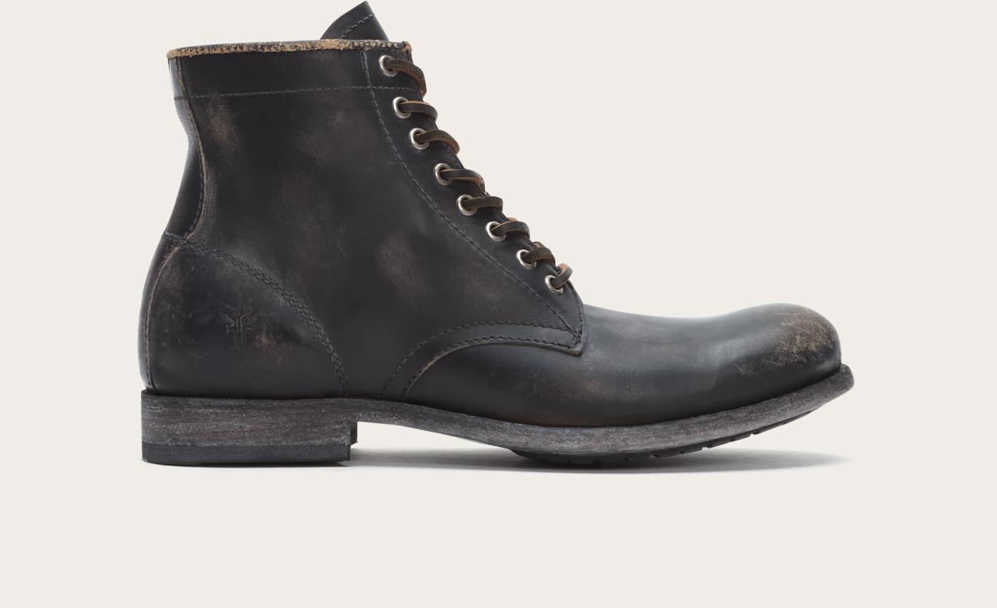 frye tyler lace up black