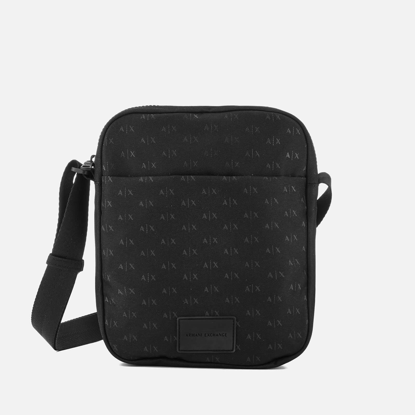 Armani Exchange Ax All Over Logo Cross Body Bag in Black for Men - Lyst