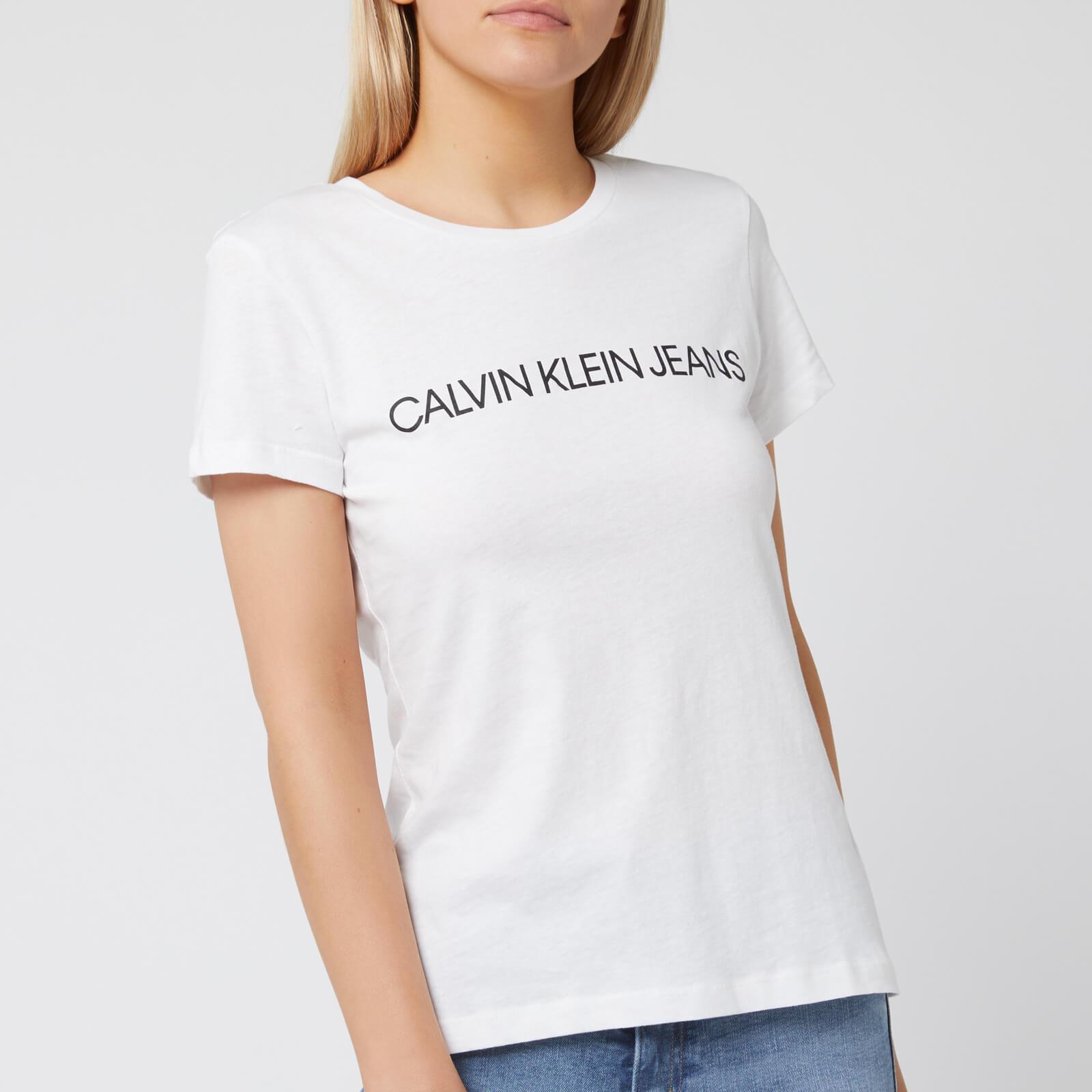 Calvin Klein Institutional Logo Slim Fit T-shirt in White - Lyst