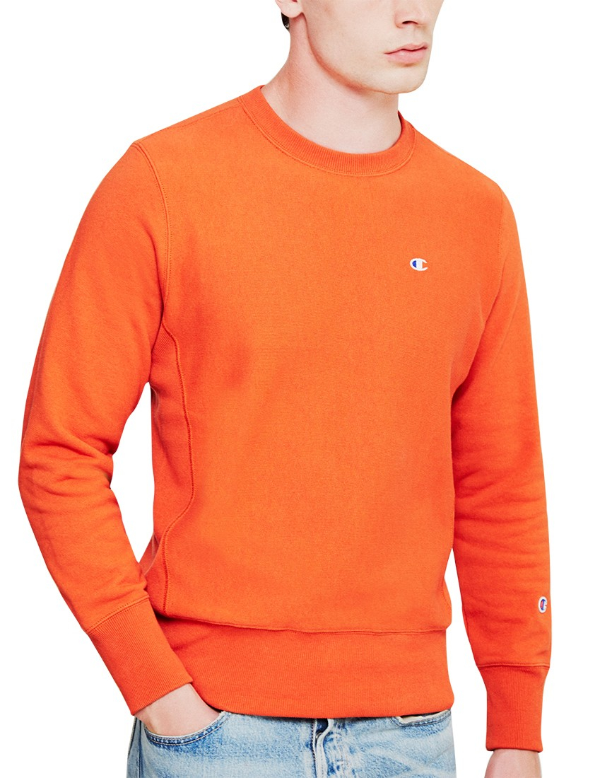 Lyst - Champion Classic Reverse Weave Crew Sweatshirt Orange in Orange ...