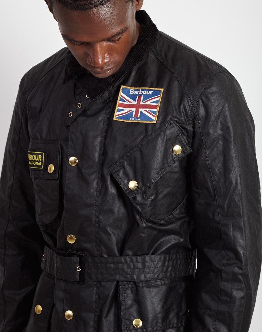 Barbour International Union Jack Motorcycle Jacket Black in Black for Men - Lyst