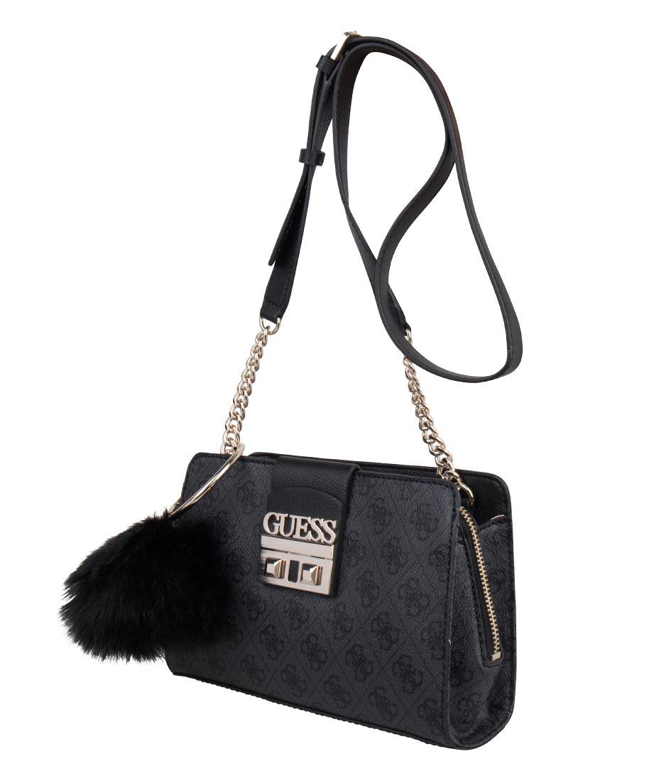 Lyst Guess Logo Luxe Crossbody Friend In Black Gallery Previously Sold At The Little Green Bag