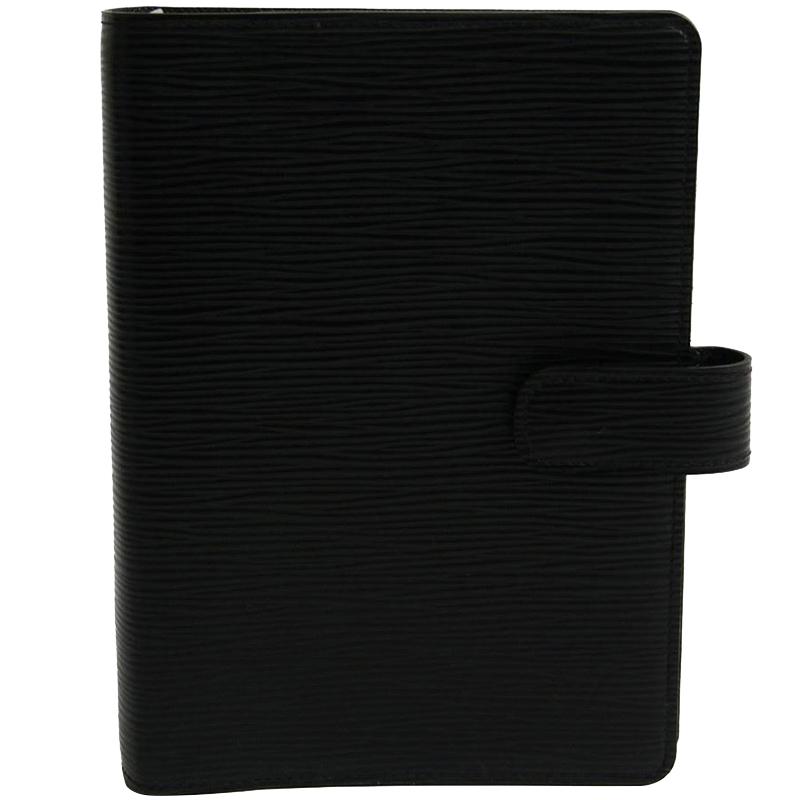 Louis Vuitton Black Epi Leather Medium Ring Agenda Cover in Black - Lyst