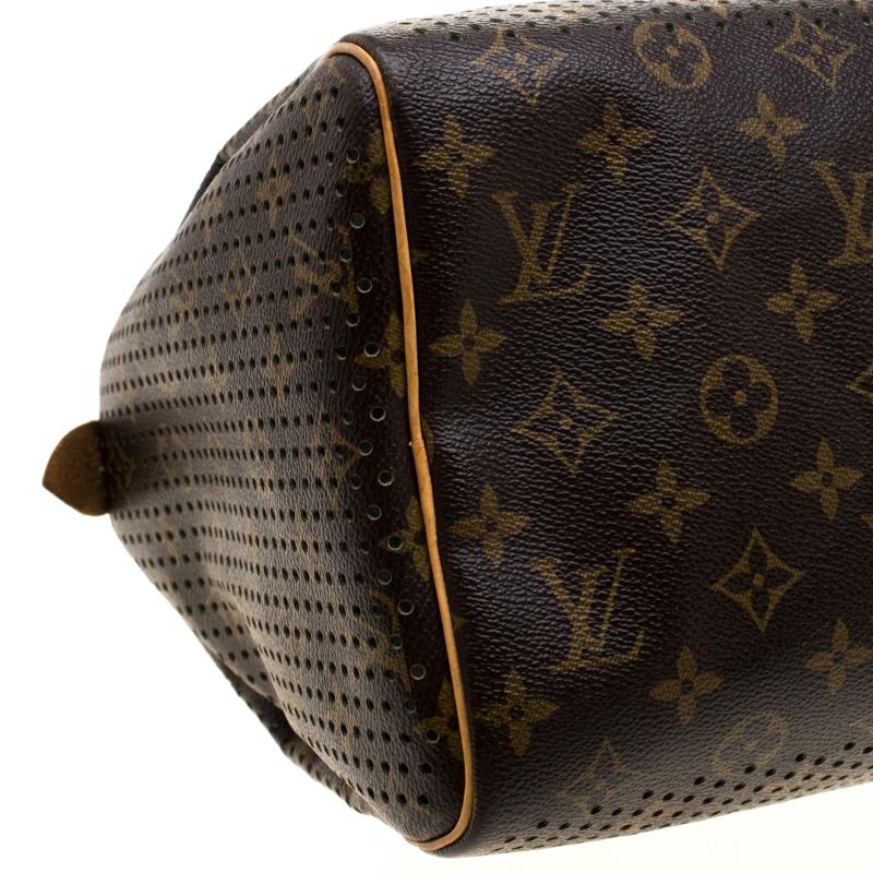 Louis Vuitton Green Monogram Perforated Canvas Limited Edition Speedy 30 in Brown - Lyst