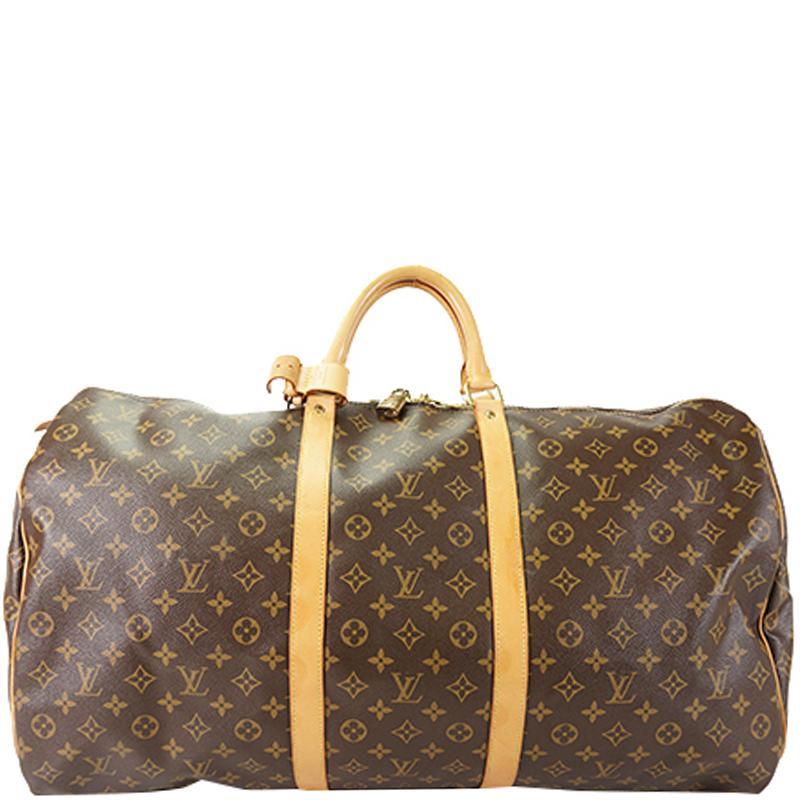 Louis Vuitton Monogram Canvas Keepall 60 Bag in Brown - Lyst