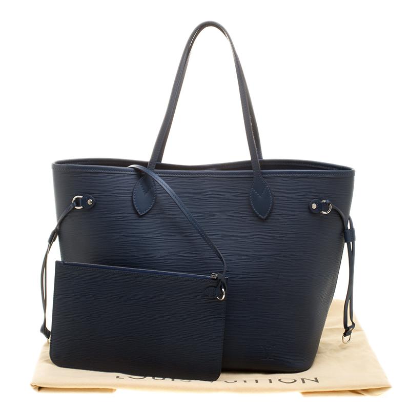 Louis Vuitton Indigo Epi Leather Neverfull Tote Mm in Blue - Lyst