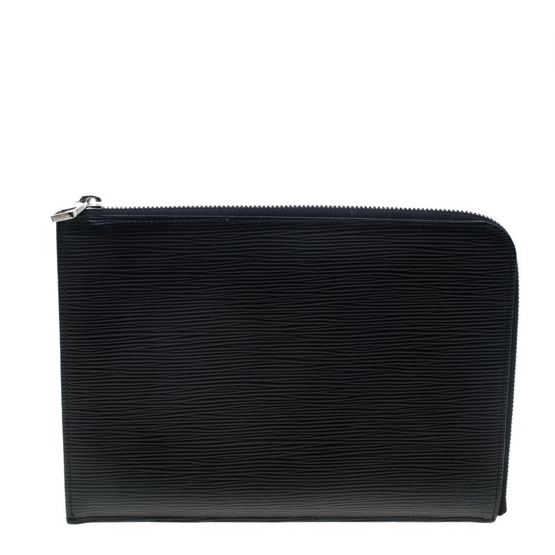 Louis Vuitton Black Epi Leather Documents Portfolio Pochette - Lyst