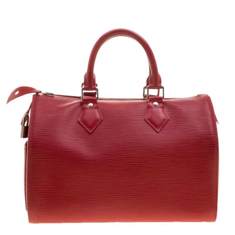 Lyst - Louis Vuitton Rouge Epi Leather Speedy 25 in Red