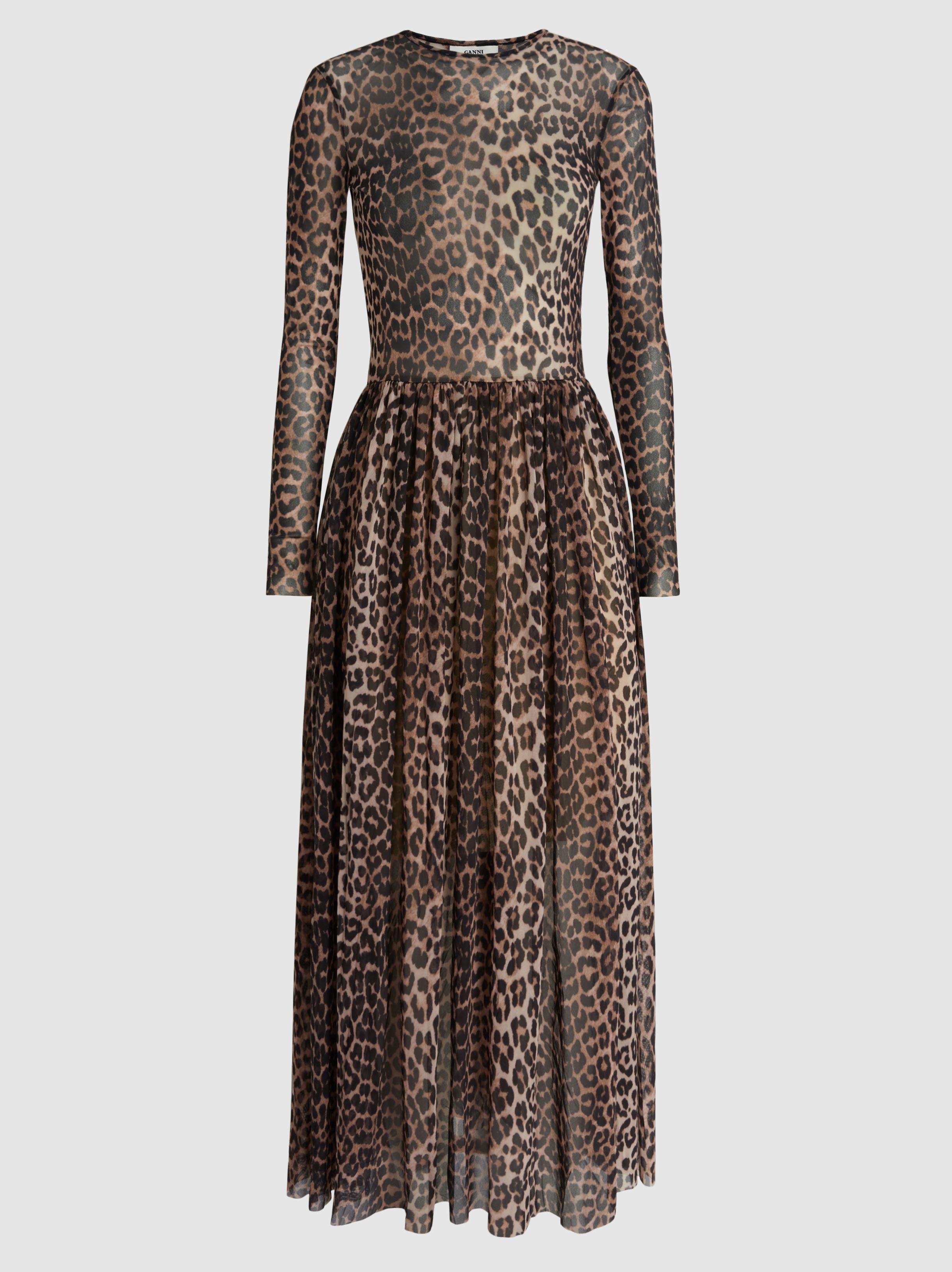 ganni tilden mesh leopard
