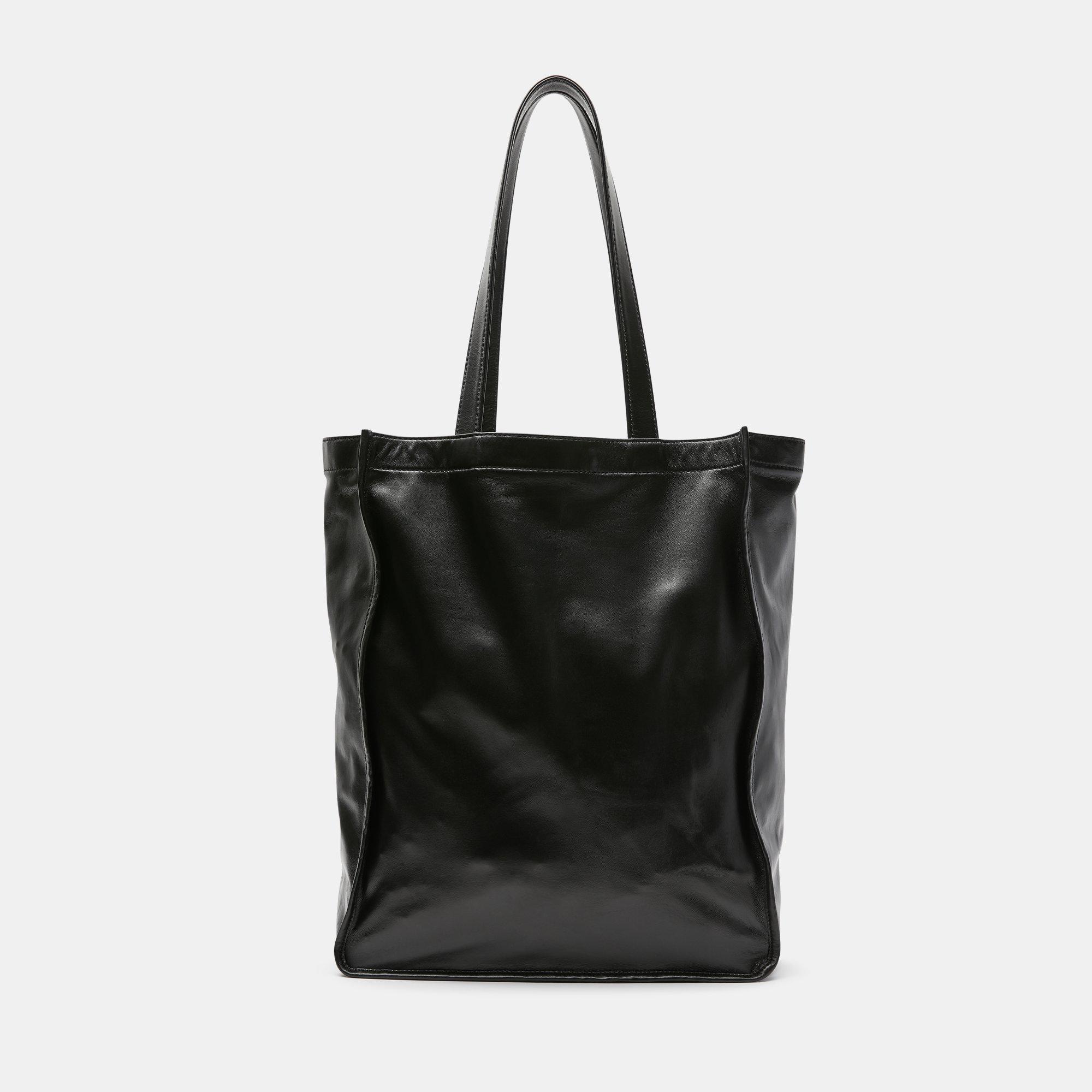Lyst Theory Paper Leather Market Tote In Black Gallery