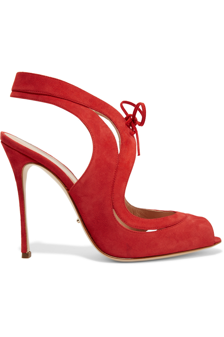 Sergio rossi Yin Yang  Cutout Suede Sandals  in Red Save 