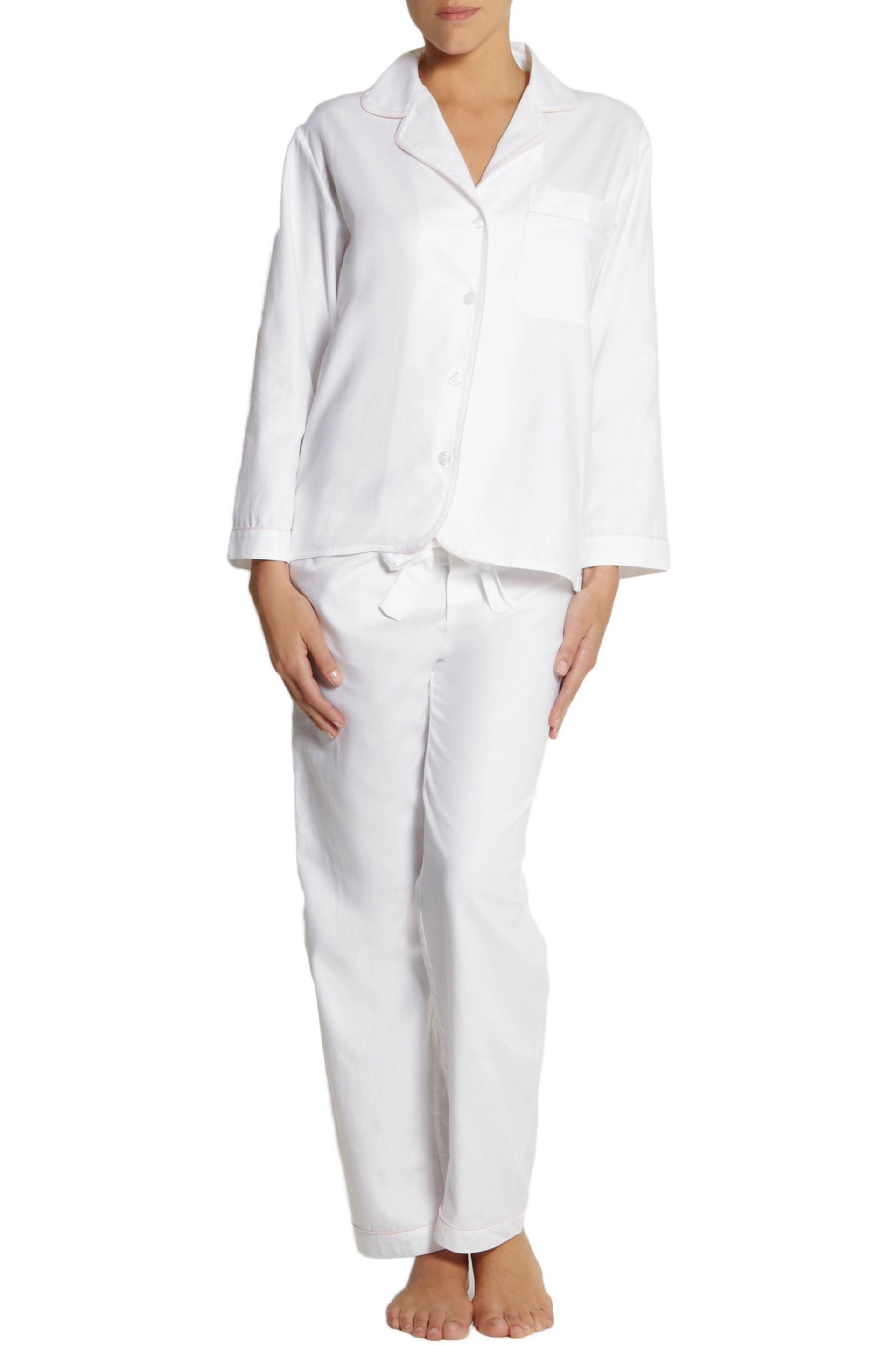 Bodas Cottontwill Pajama Pants in White - Lyst