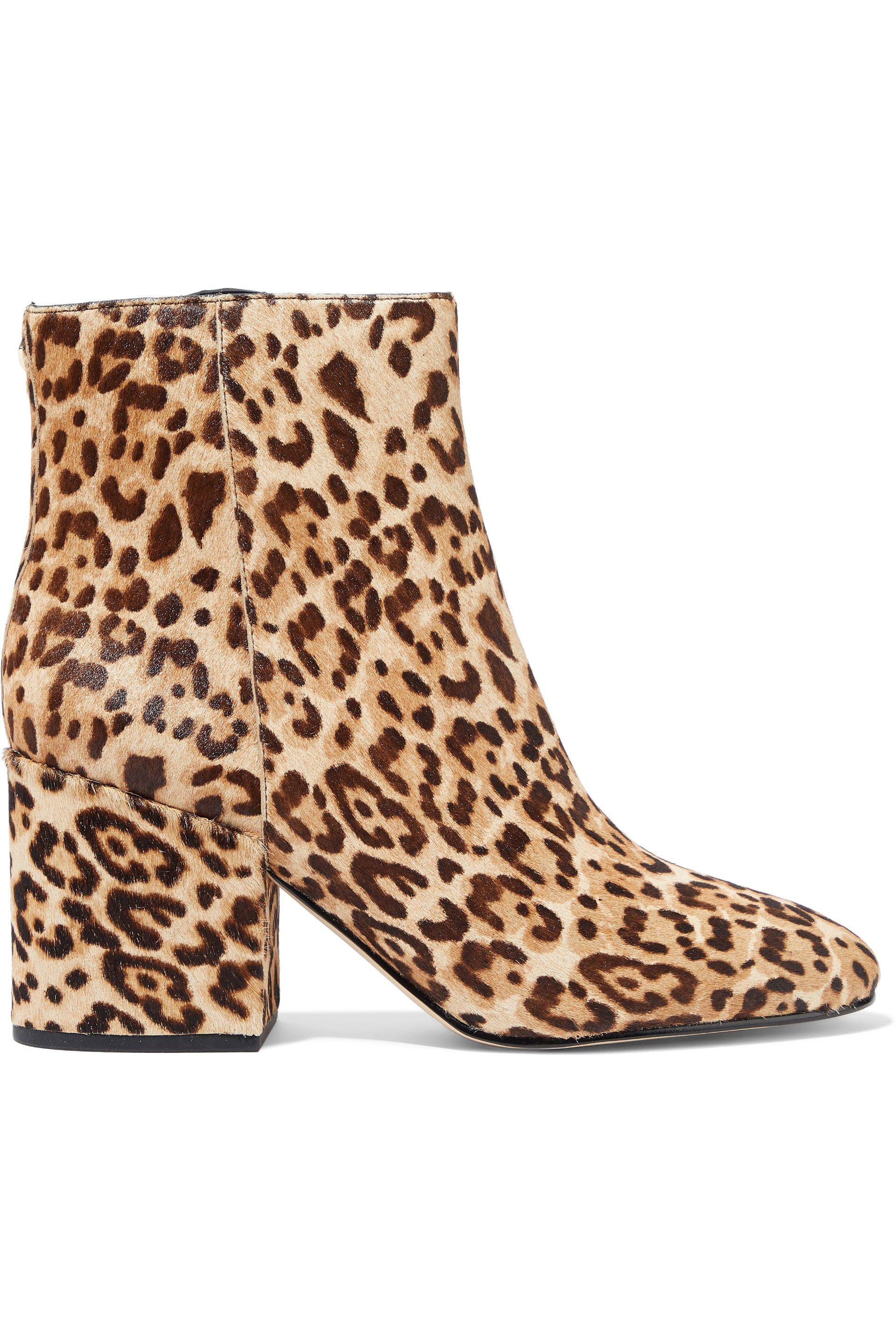 leopard print ankle boots flat