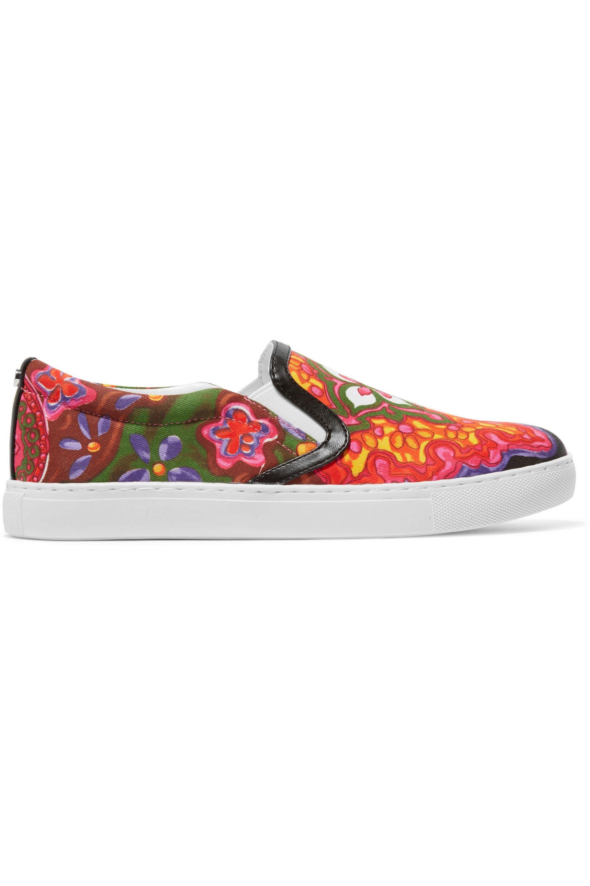 Lyst - Sam Edelman Pixie Faux Leather-trimmed Printed Canvas Slip-on ... Gallery