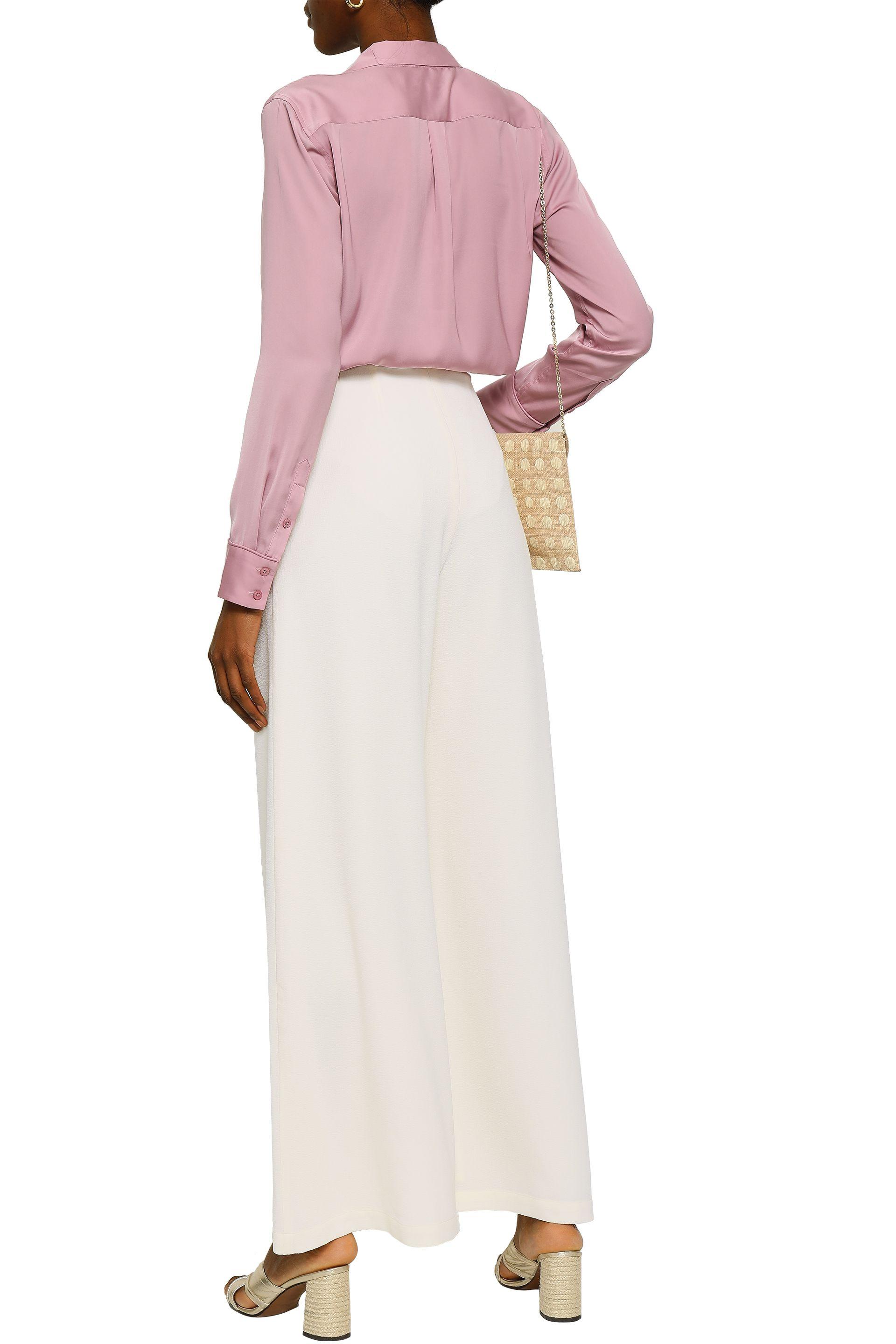 Zimmermann Crepe Wide Leg Pants Ivory In White Lyst