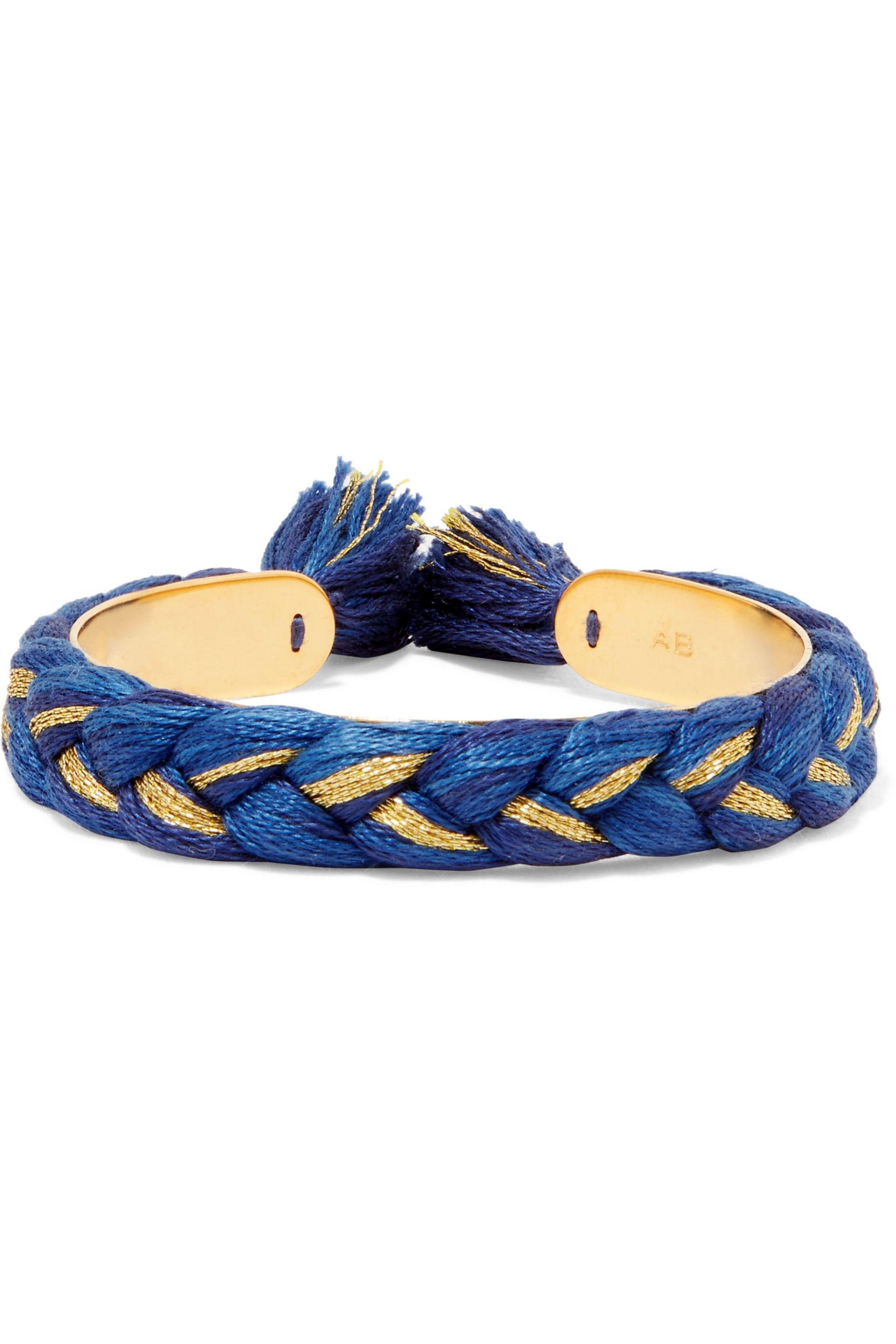 Lyst - Aurelie Bidermann Copacabana 18-karat Gold Braided Bracelet in Blue
