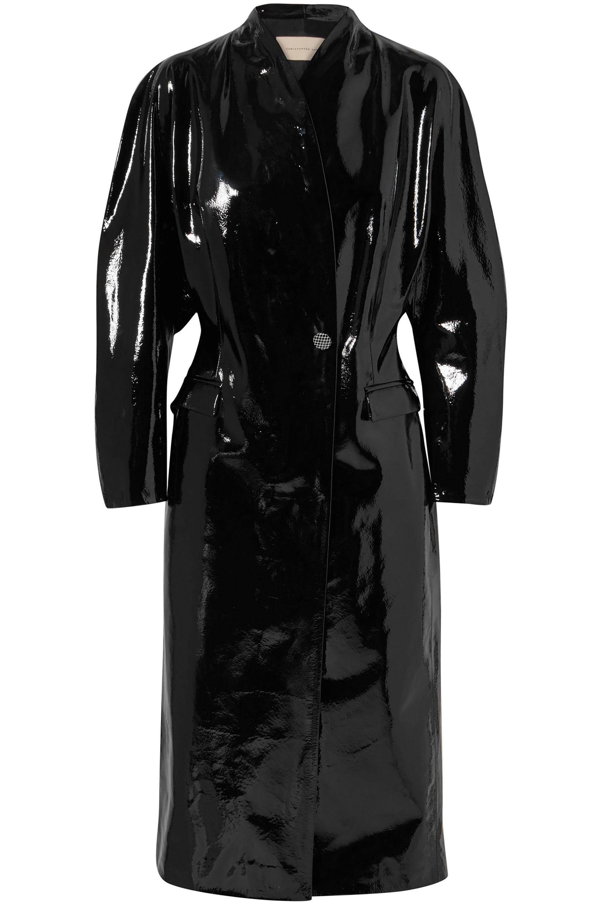 Christopher Kane Crinkled Patent-leather Coat Black - Save 40% - Lyst
