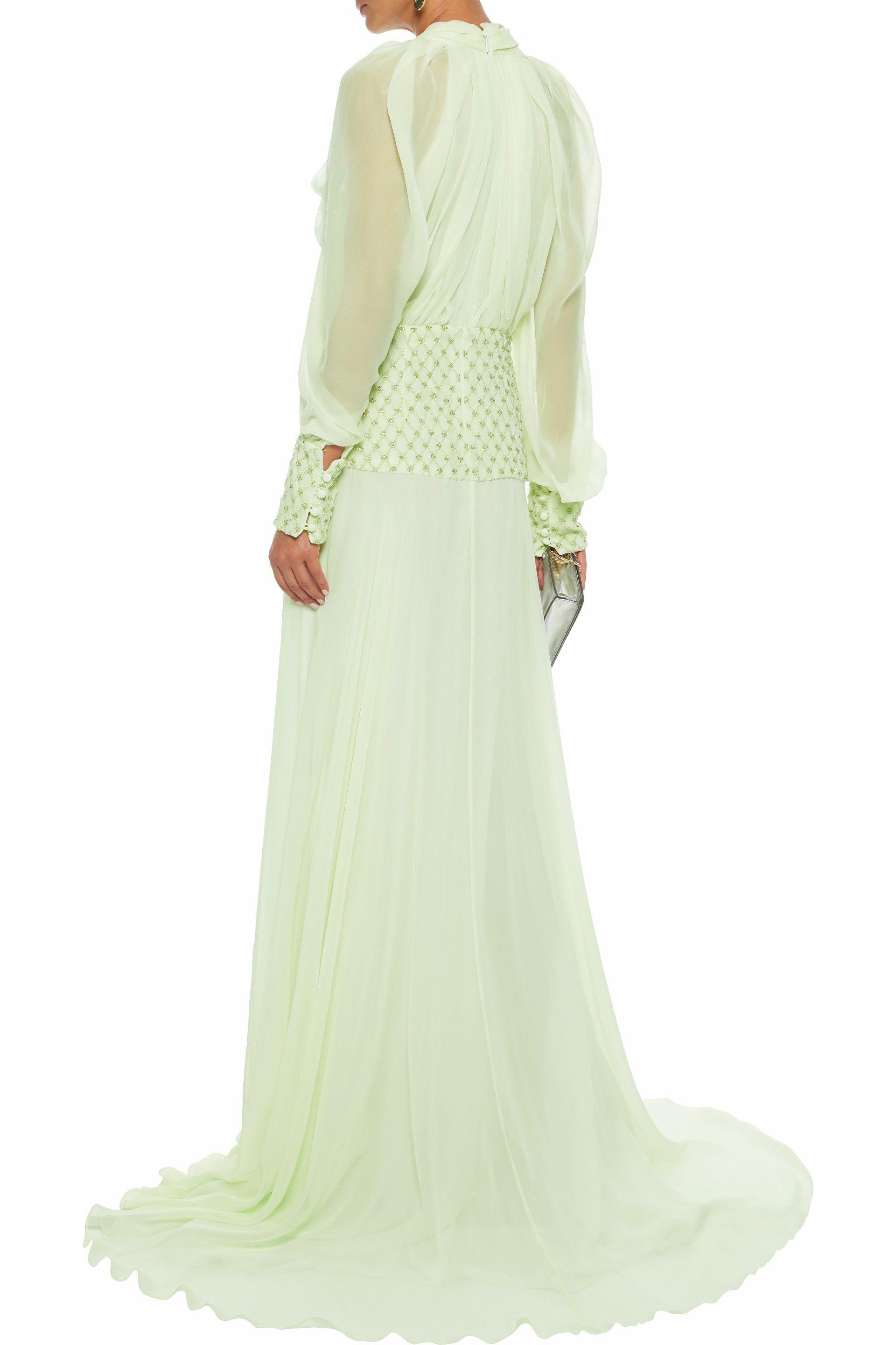 monique lhuillier silk chiffon gown
