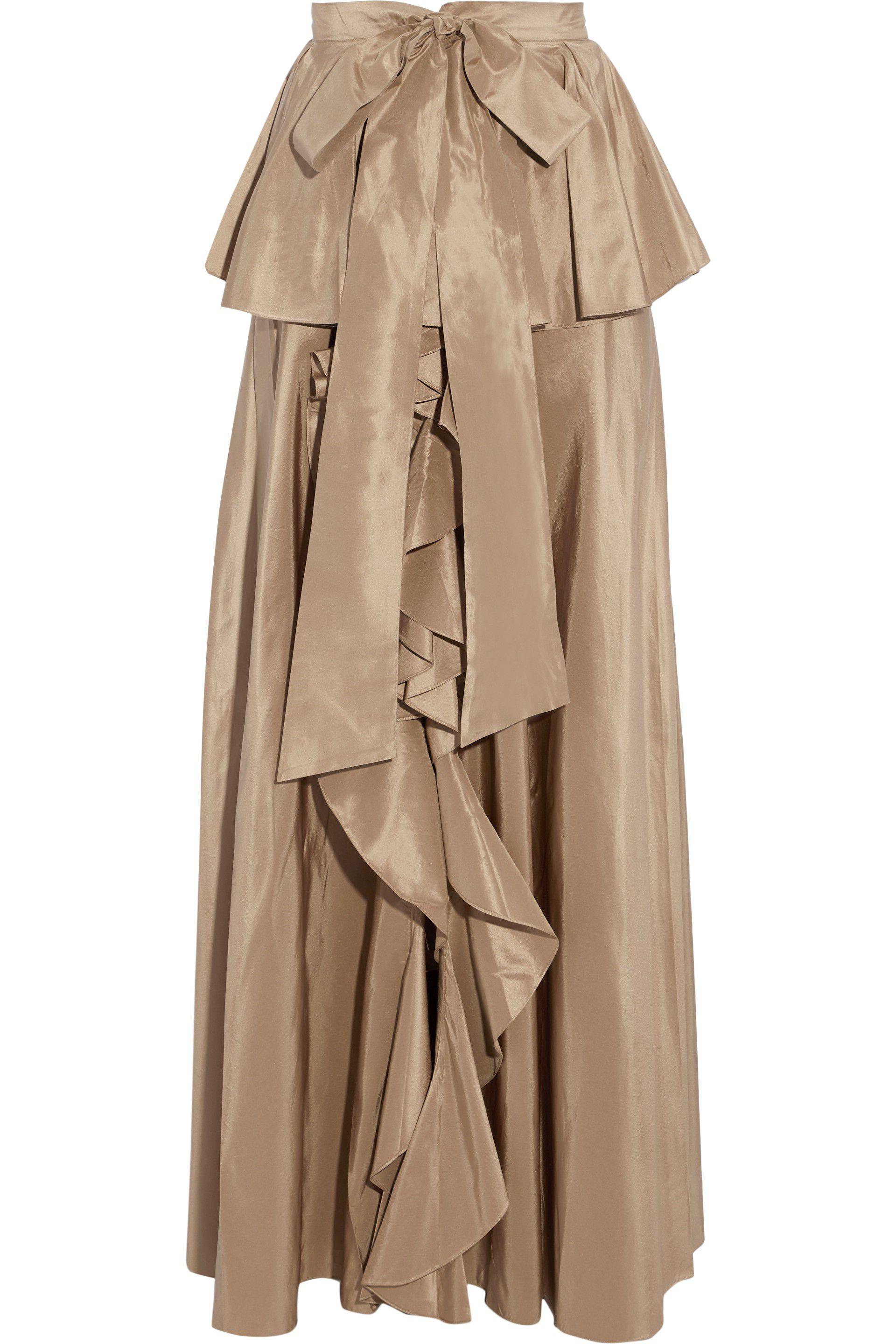 womens natural agra ruffled silk