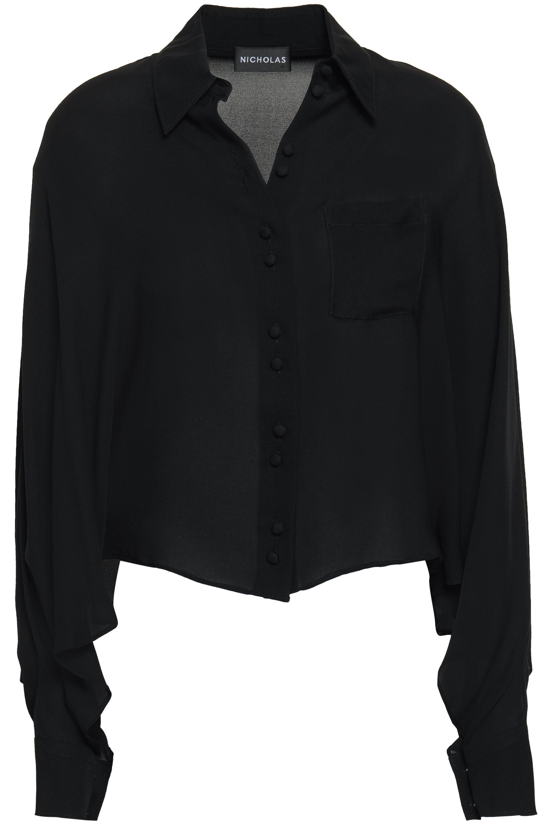 Nicholas Silk Crepe De Chine Shirt Black - Lyst