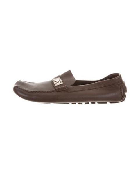 Lyst - Louis Vuitton Leather Driving Loafers in Brown for Men