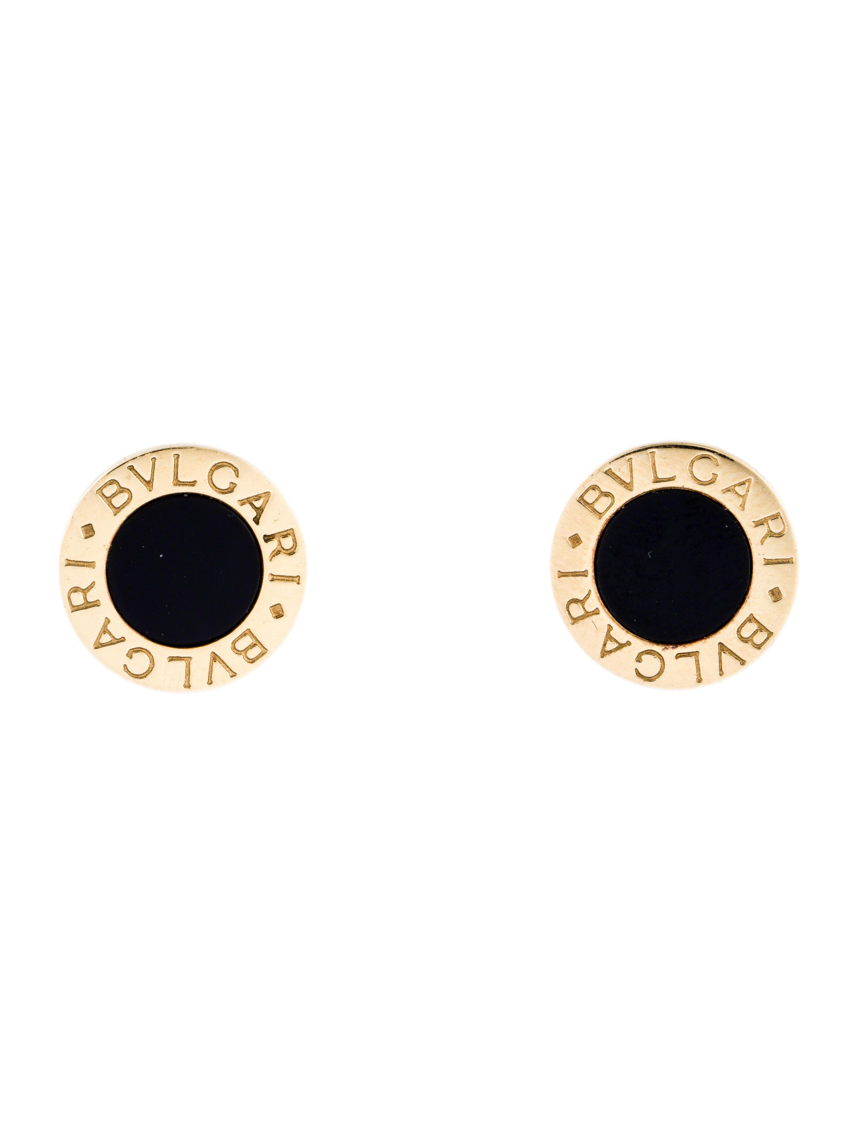 Lyst Bvlgari Onyx Stud Earrings Yellow In Metallic Gallery