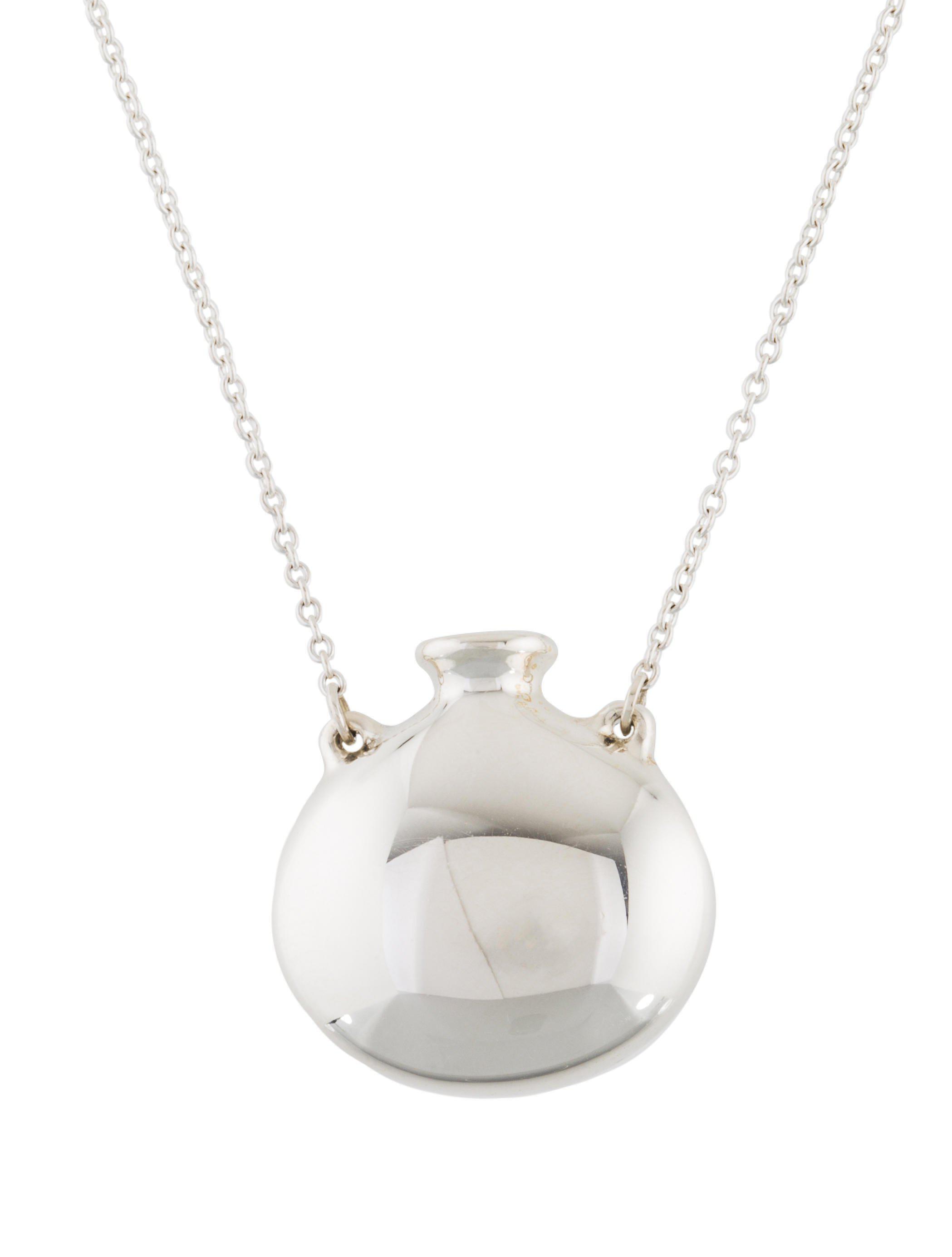 Lyst Tiffany Co Bottle Pendant Necklace Silver In Metallic Gallery