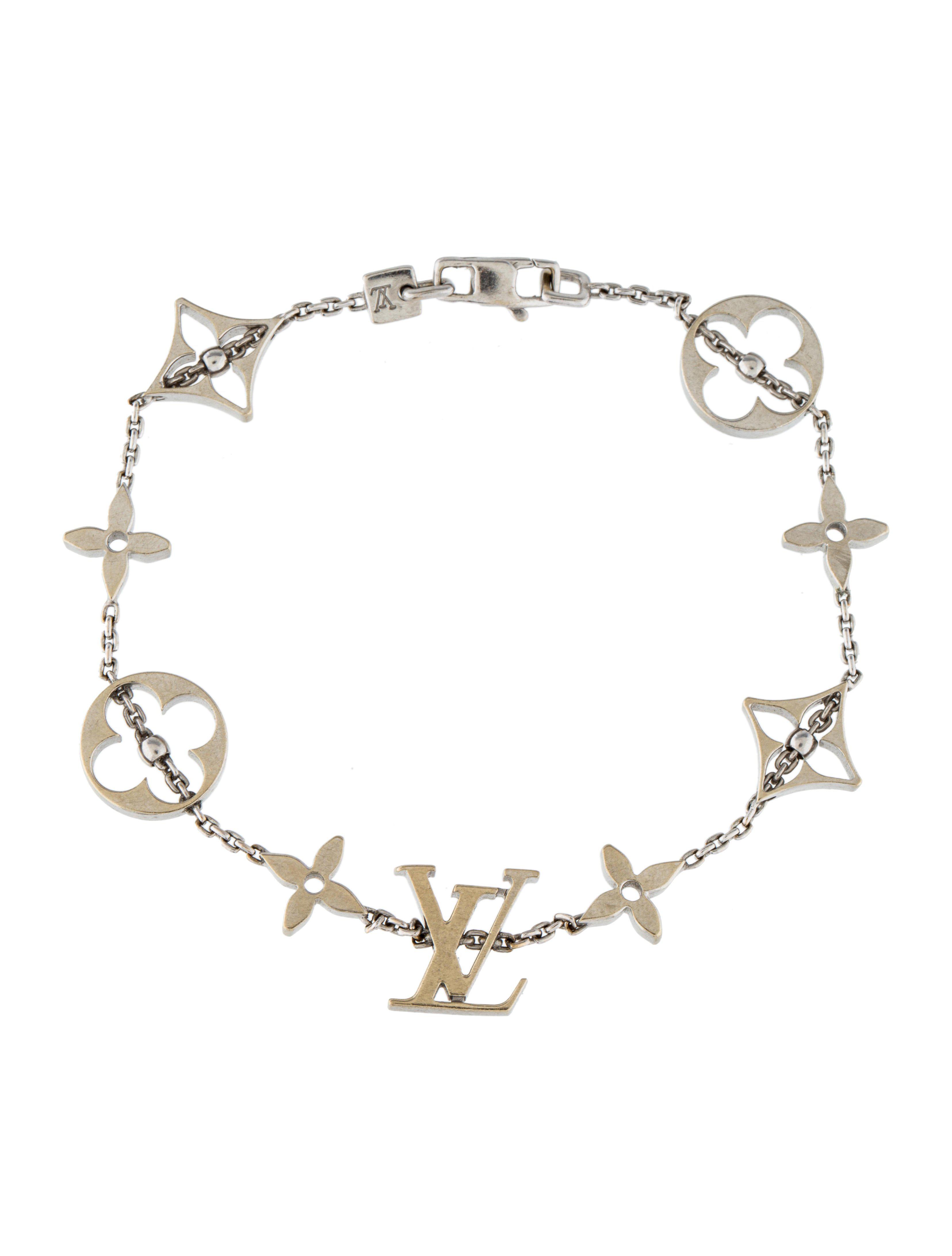 Louis Vuitton Monogram Bracelet White Gold 54905
