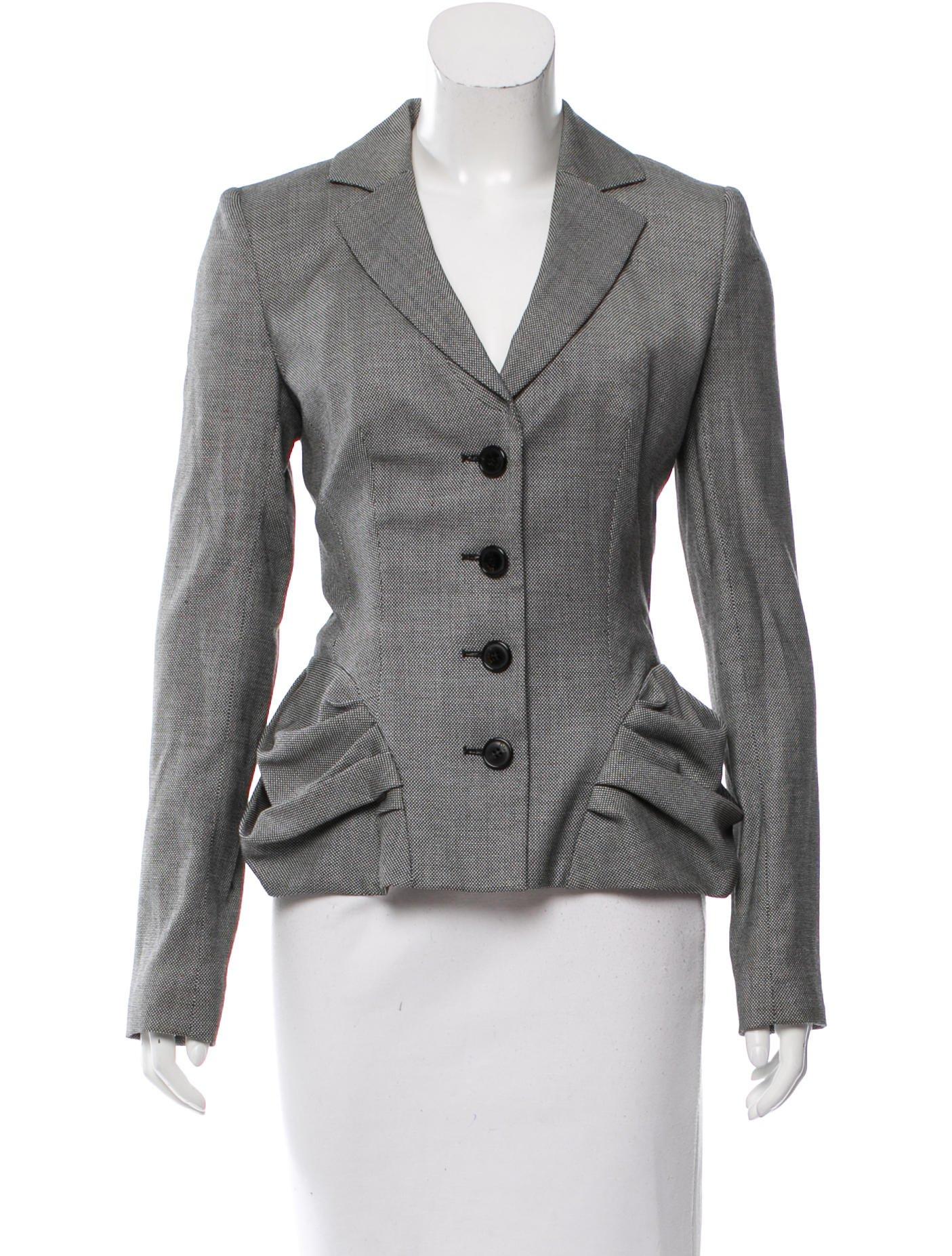 Dior Virgin Wool Mélange Blazer in Black | Lyst