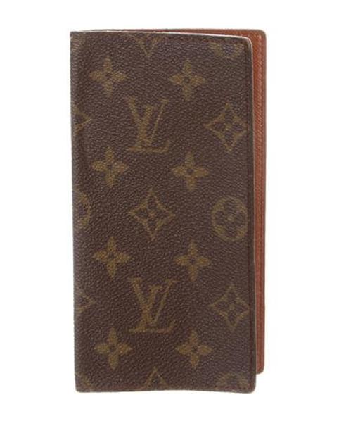 Lyst - Louis Vuitton Vintage Monogram Checkbook Cover Brown in Natural