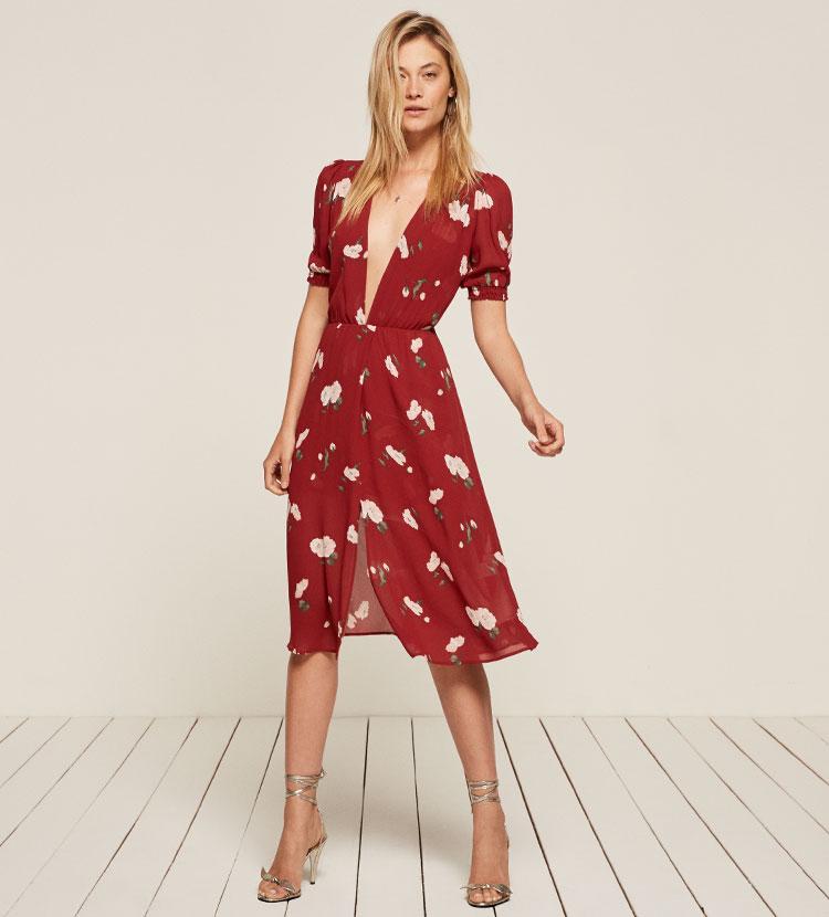 Lyst Reformation Anja Dress In Red Gallery