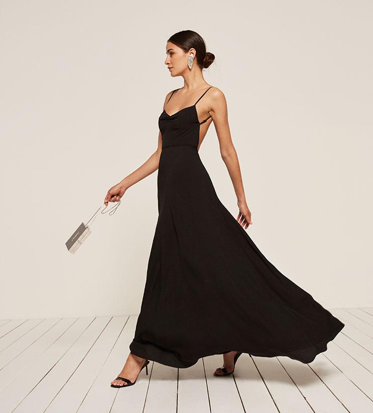 reformation - black thistle dress - lyst