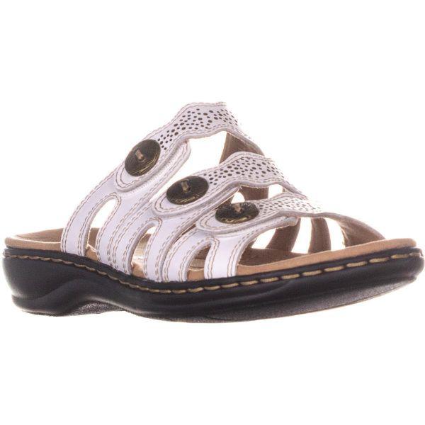 clarks leisa white sandals
