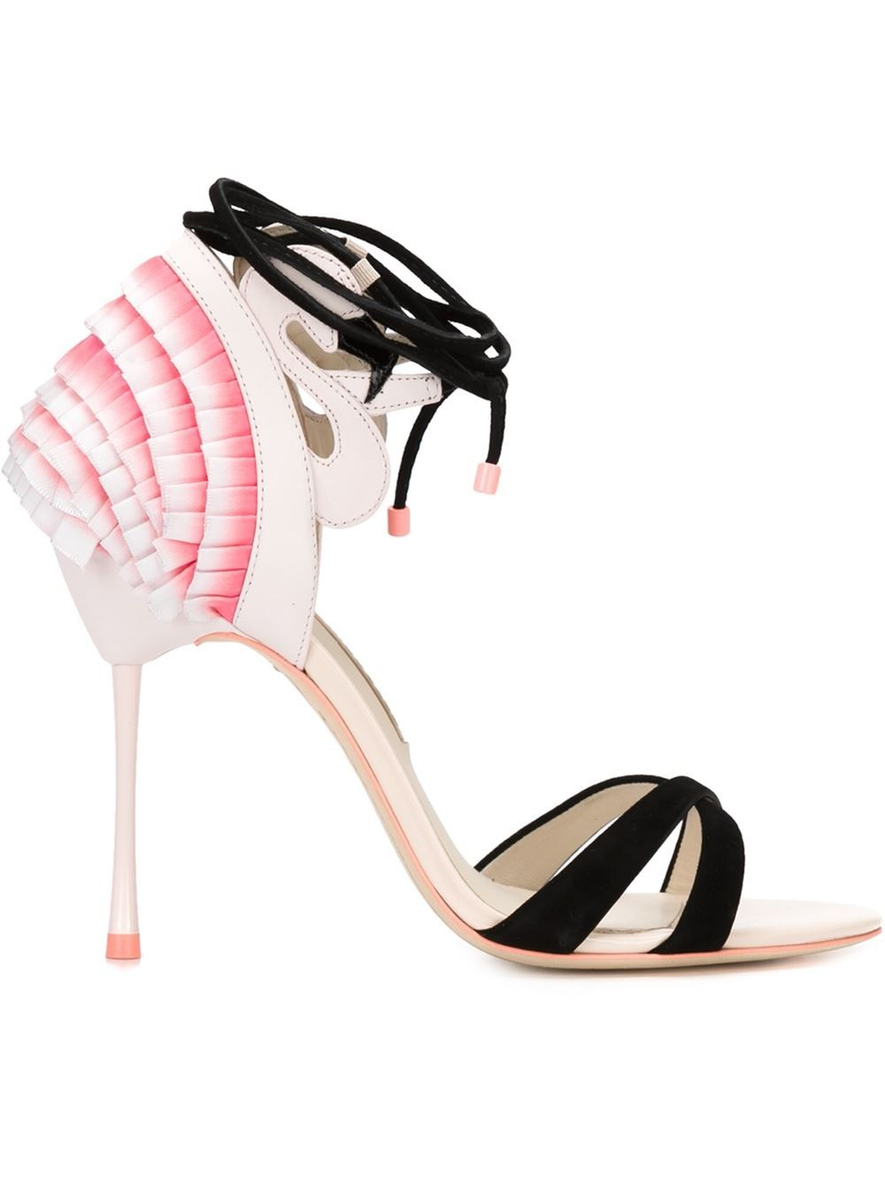 Sophia webster 'flamingo Frill' Sandals in Black | Lyst