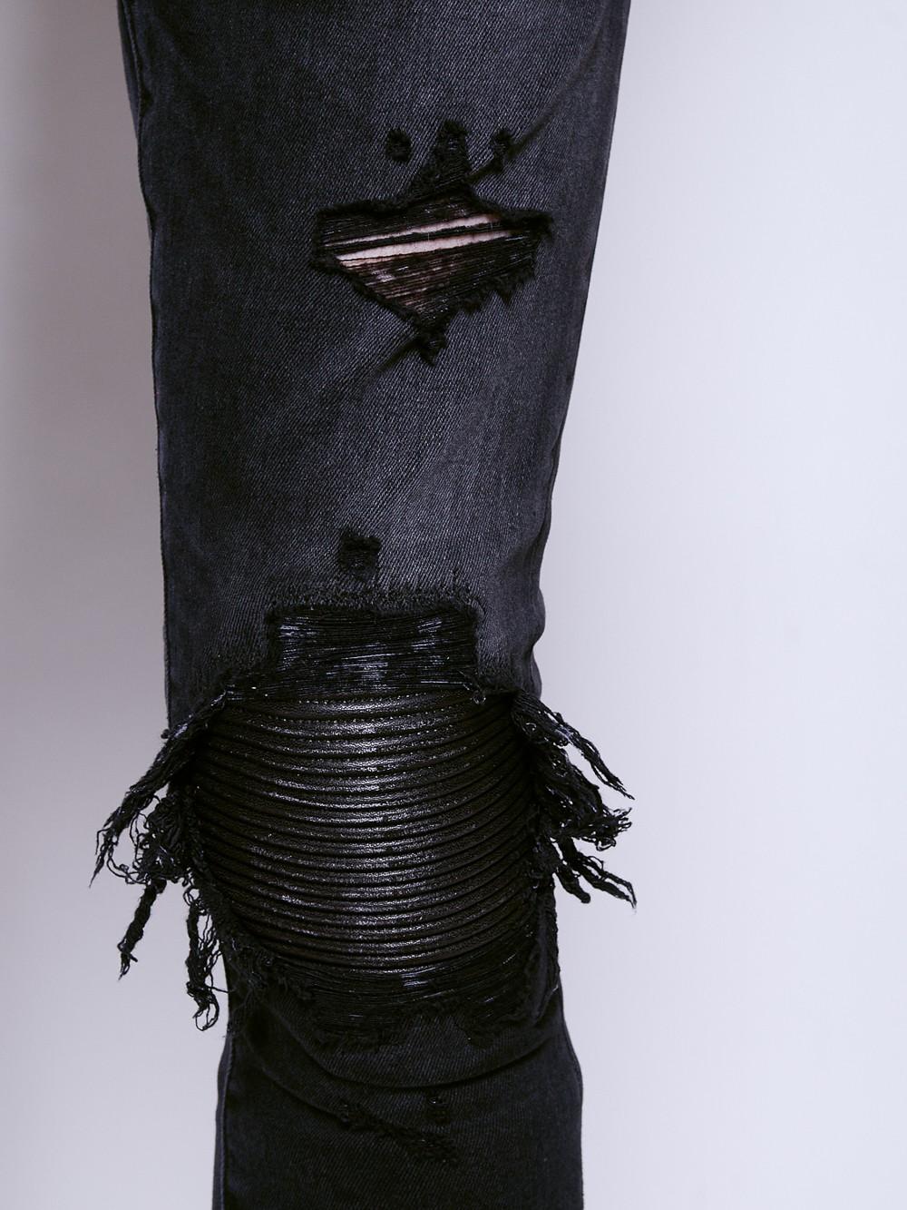 Amiri Mx1 Leather Patch Jeans in Black for Men Lyst