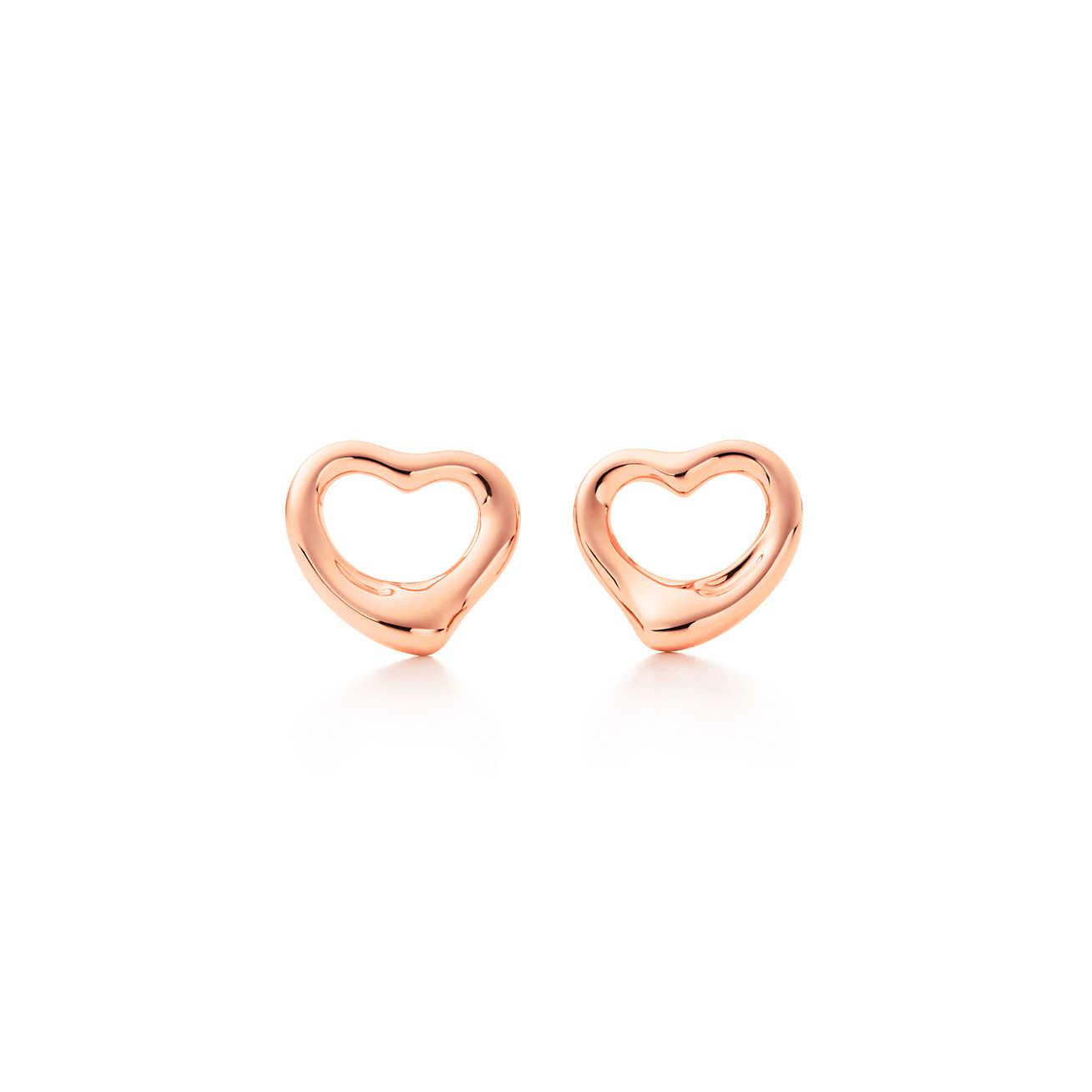 Tiffany Co Open Heart Earrings In Pink Lyst Tiffany Co Women S Pink Open Heart Earrings