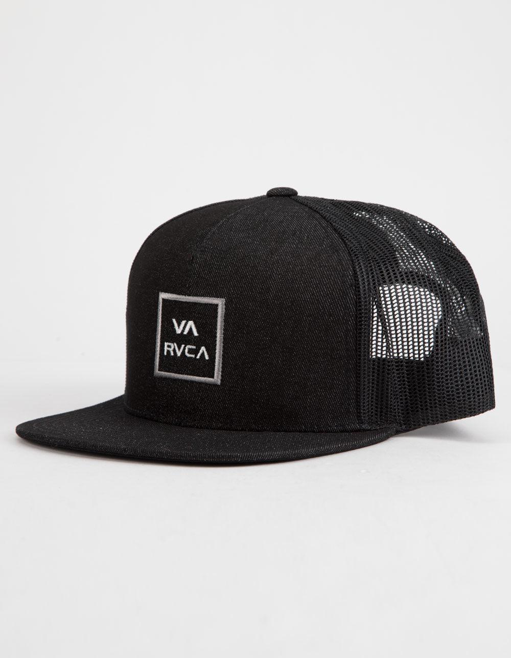 RVCA All The Way Black Mens Trucker Hat in Black for Men - Lyst