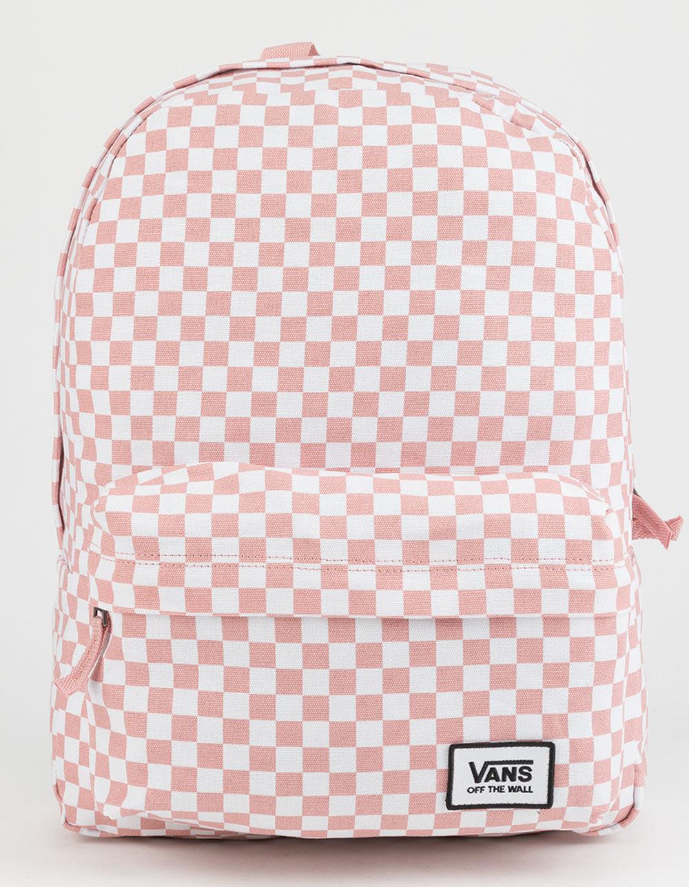 pink and white checkered vans