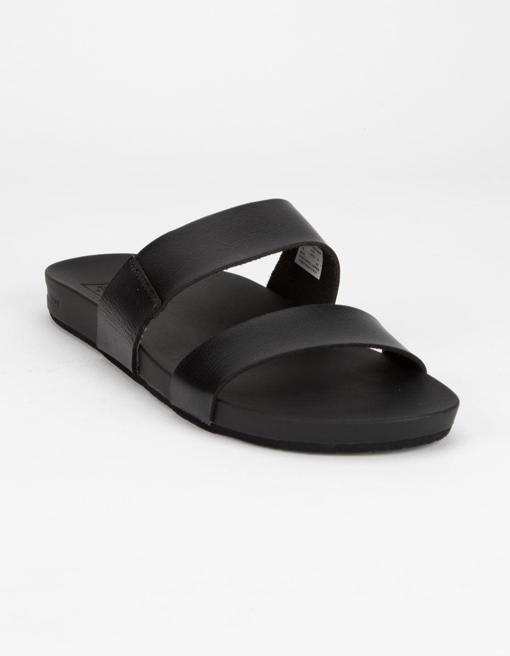 Reef Leather Cushion Bounce Vista Black Womens Sandals - Lyst