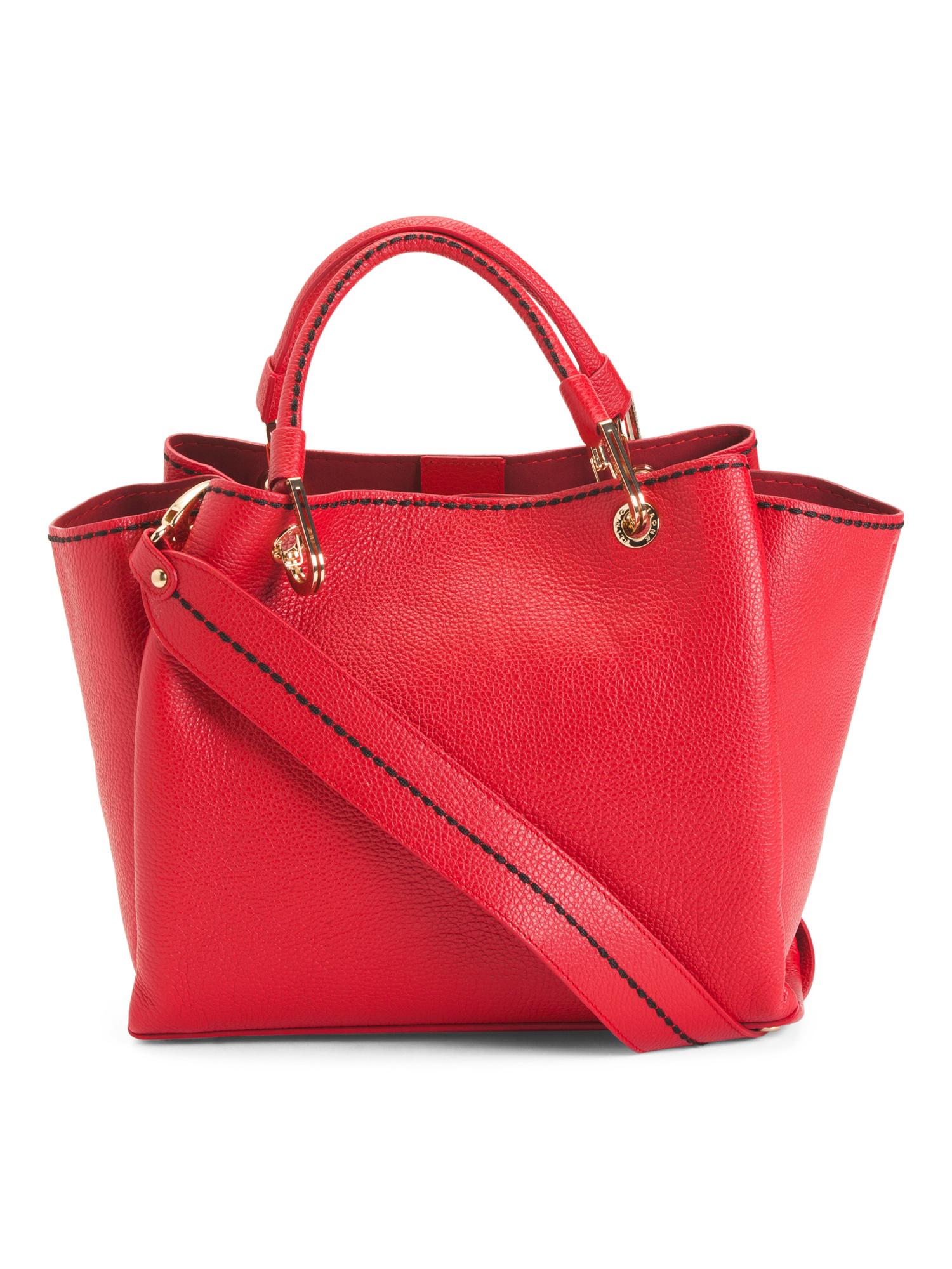 Tj Maxx Made In Italy Leather Satchel in Red - Lyst