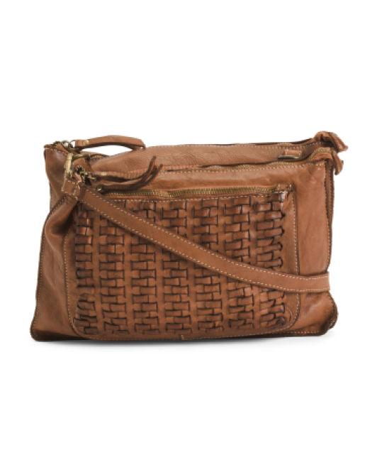 Lyst - Tj Maxx Made In Italy Leather Crossbody in Brown